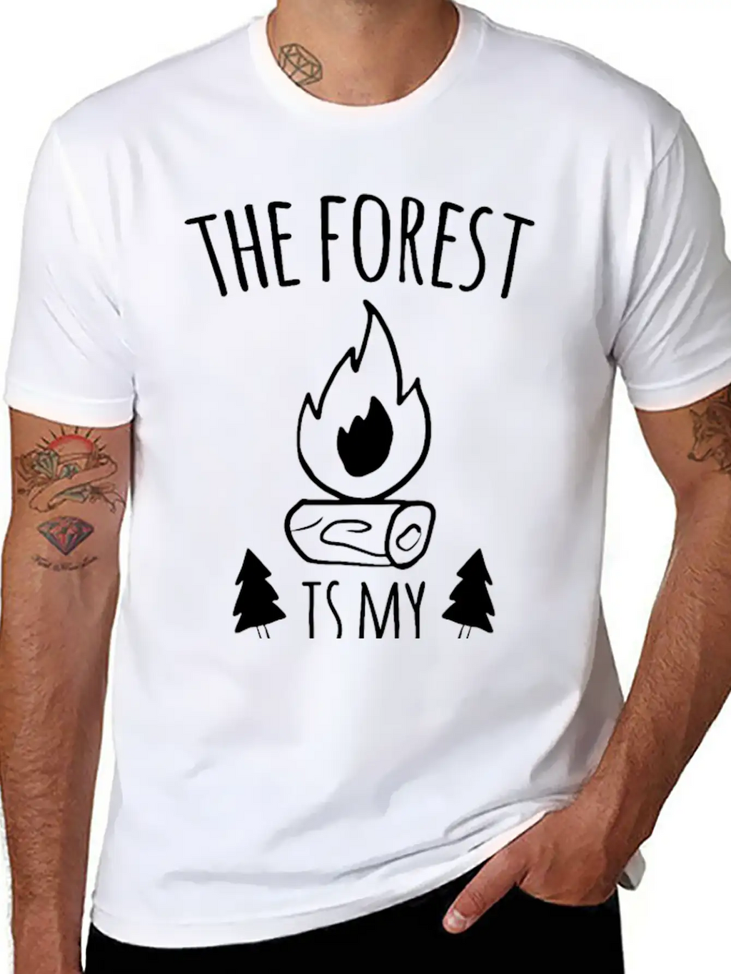 Forest Campfire Forest Road Unisex Short Sleeve Soft Cotton T-Shirt – Casual Everyday Wear
