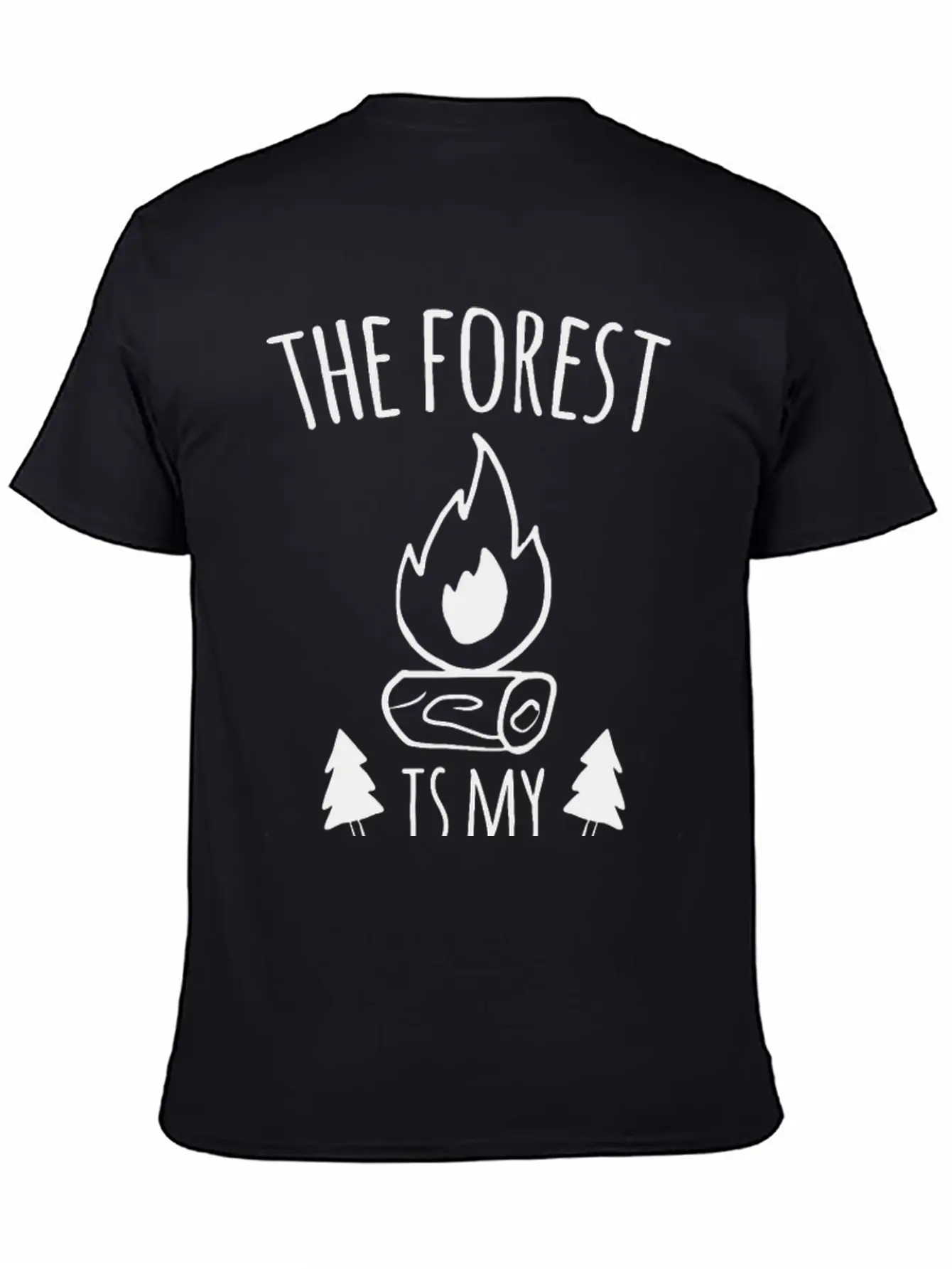 Forest Campfire Forest Road Unisex Short Sleeve Soft Cotton T-Shirt – Casual Everyday Wear