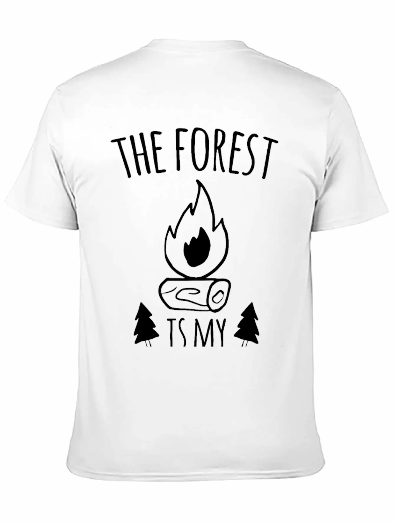 Forest Campfire Forest Road Unisex Short Sleeve Soft Cotton T-Shirt – Casual Everyday Wear