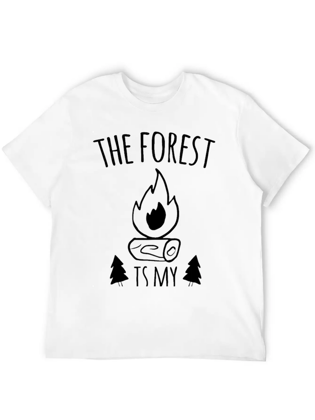 Forest Campfire Forest Road Unisex Short Sleeve Soft Cotton T-Shirt – Casual Everyday Wear
