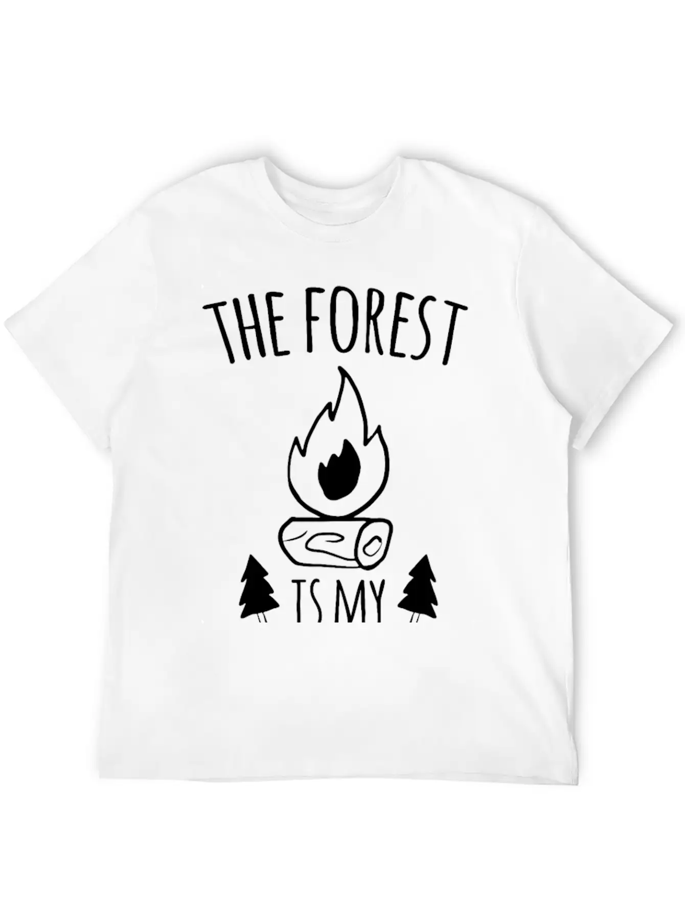 Forest Campfire Forest Road Unisex Short Sleeve Soft Cotton T-Shirt – Casual Everyday Wear