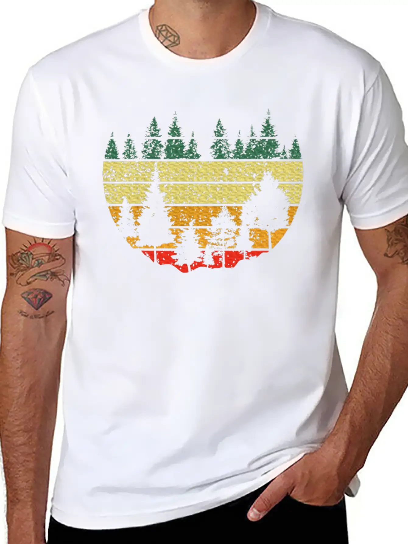 Forest Light Outdoor Nature Trees Forest Stylish Everyday T-Shirt – Unisex Basic Cotton Tee