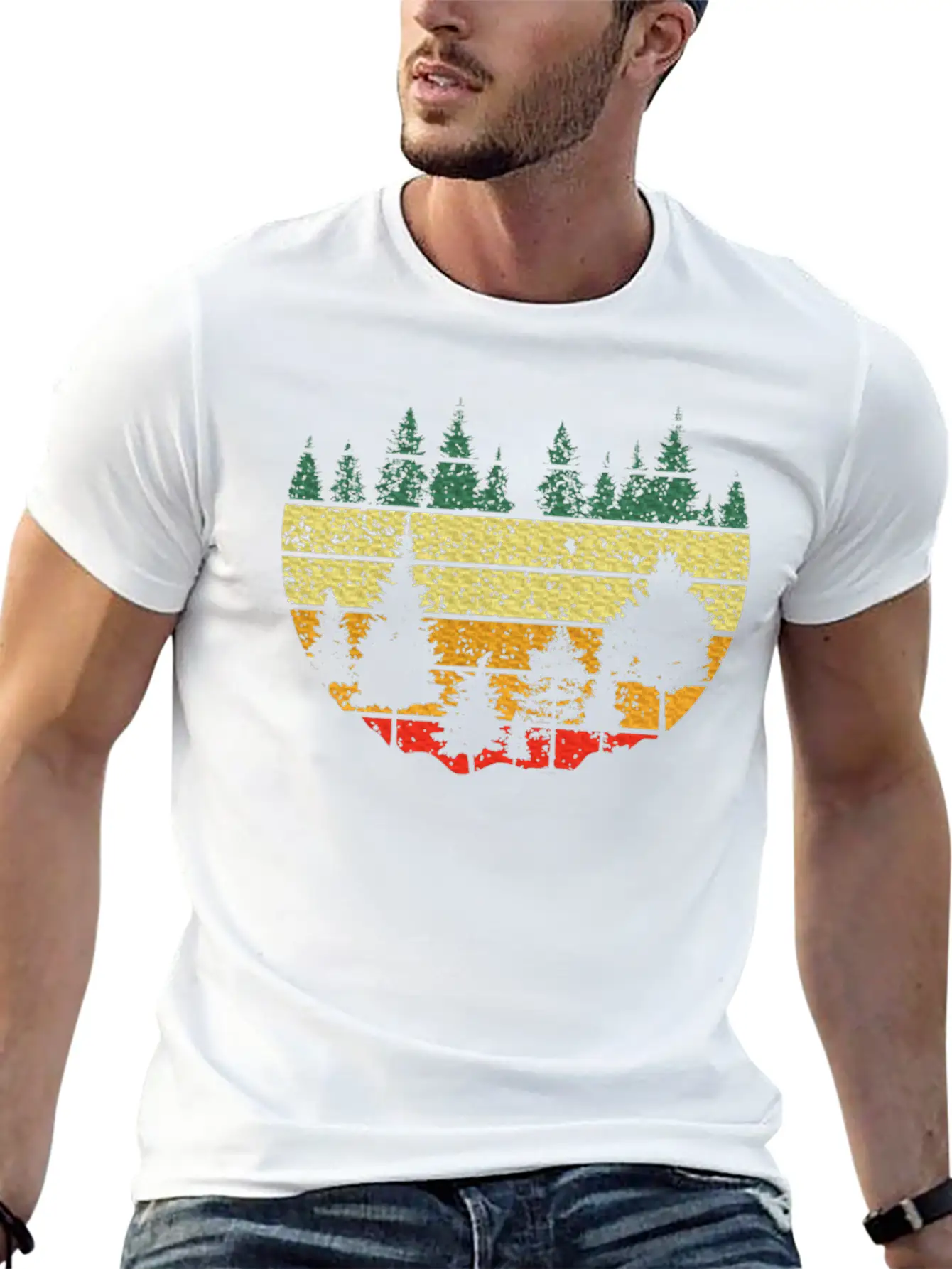 Forest Light Outdoor Nature Trees Forest Stylish Everyday T-Shirt – Unisex Basic Cotton Tee