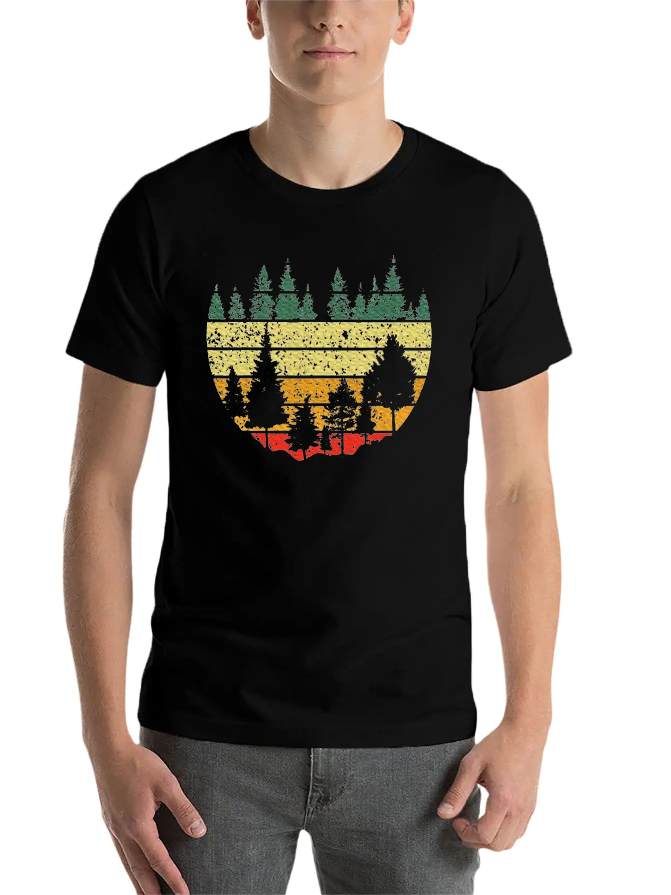 Forest Light Outdoor Nature Trees Forest Stylish Everyday T-Shirt – Unisex Basic Cotton Tee