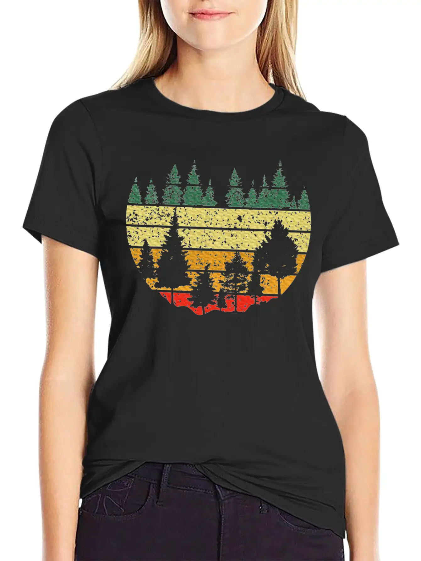Forest Light Outdoor Nature Trees Forest Stylish Everyday T-Shirt – Unisex Basic Cotton Tee