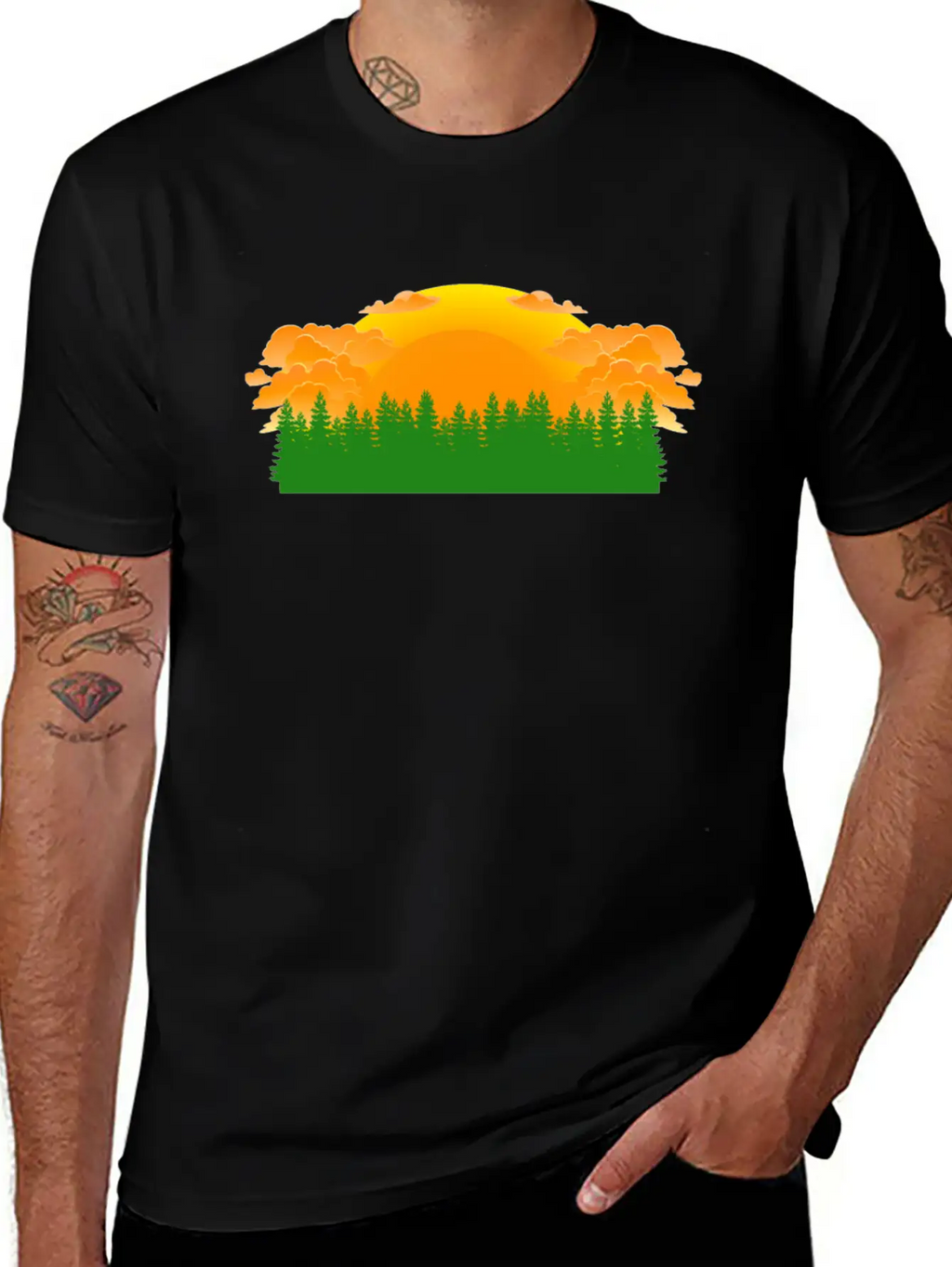 Forest Sunrise Unisex Casual T-Shirt – Clean Design For Daily Comfort