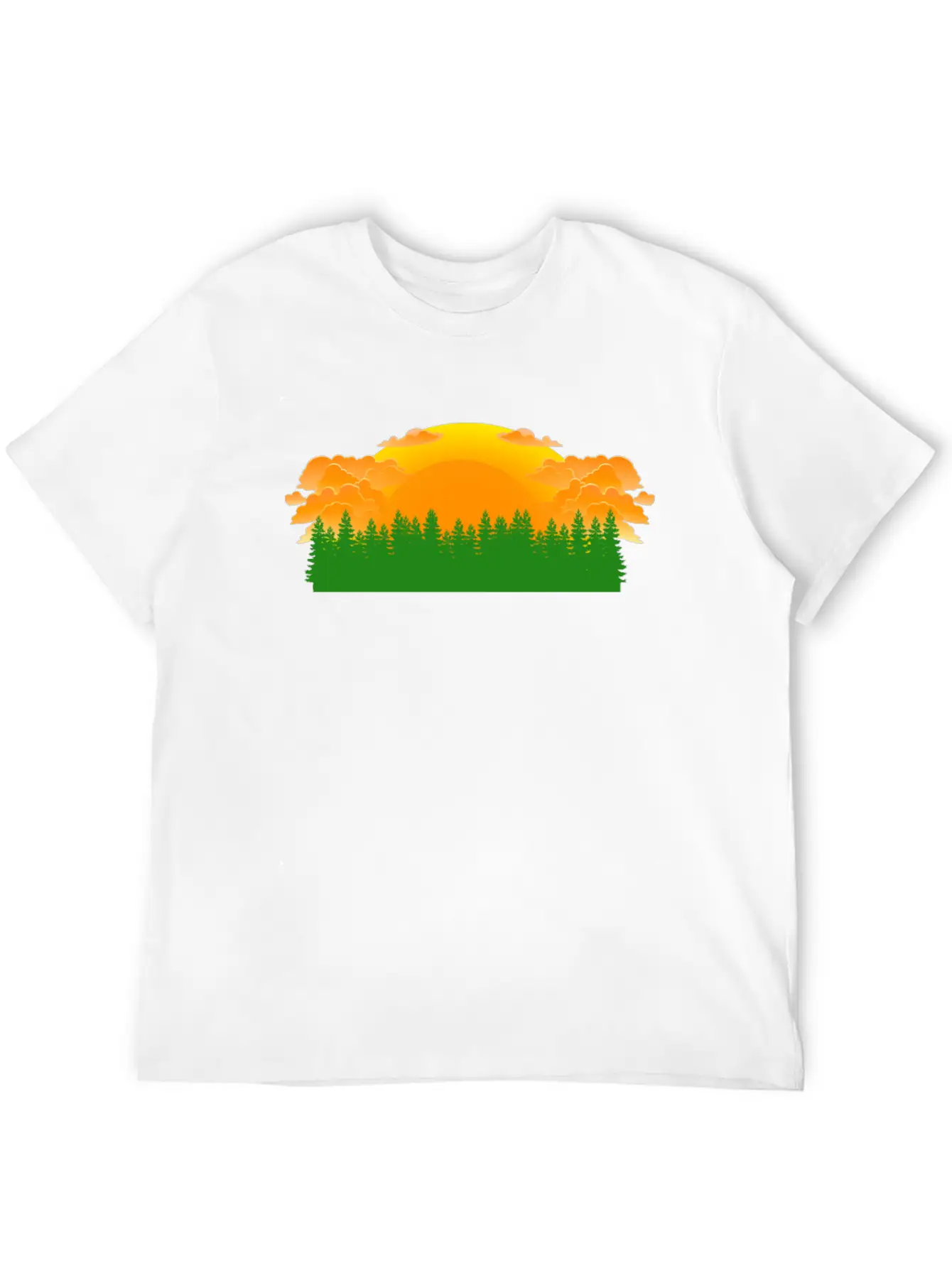 Forest Sunrise Unisex Casual T-Shirt – Clean Design For Daily Comfort
