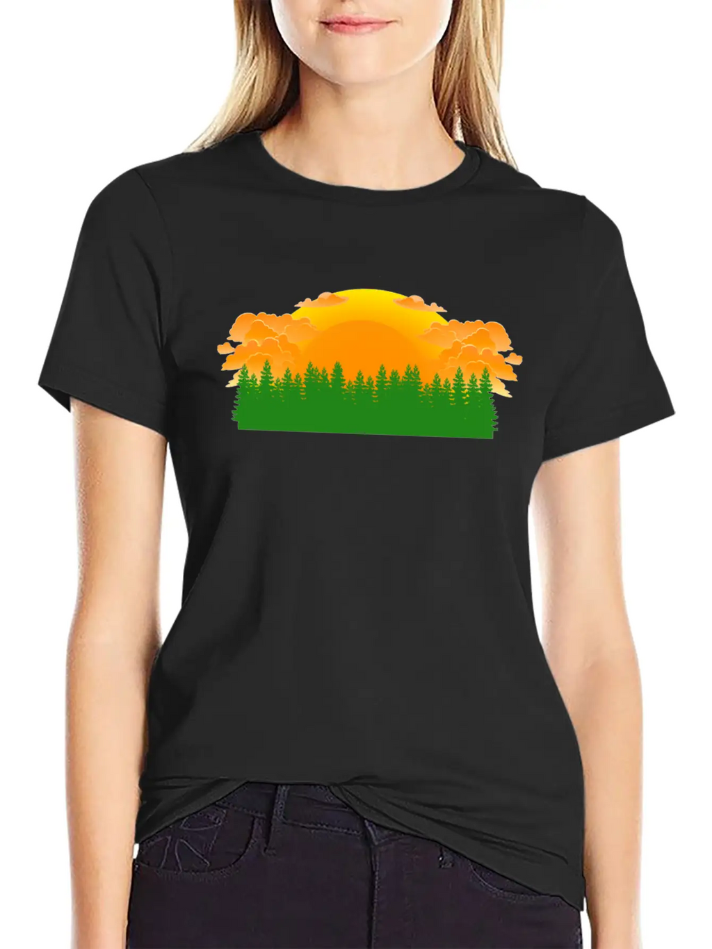 Forest Sunrise Unisex Casual T-Shirt – Clean Design For Daily Comfort