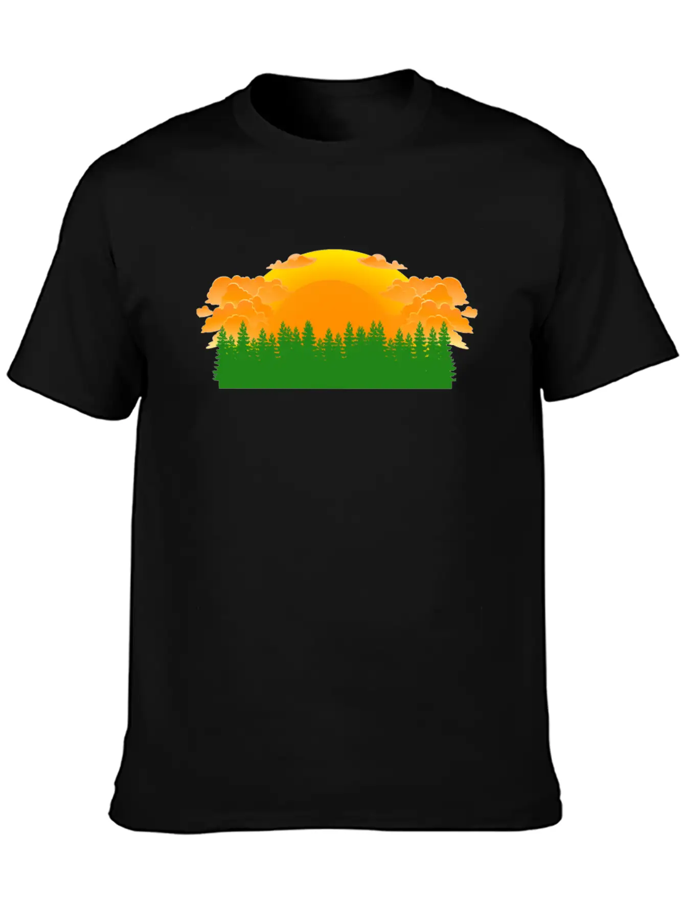 Forest Sunrise Unisex Casual T-Shirt – Clean Design For Daily Comfort