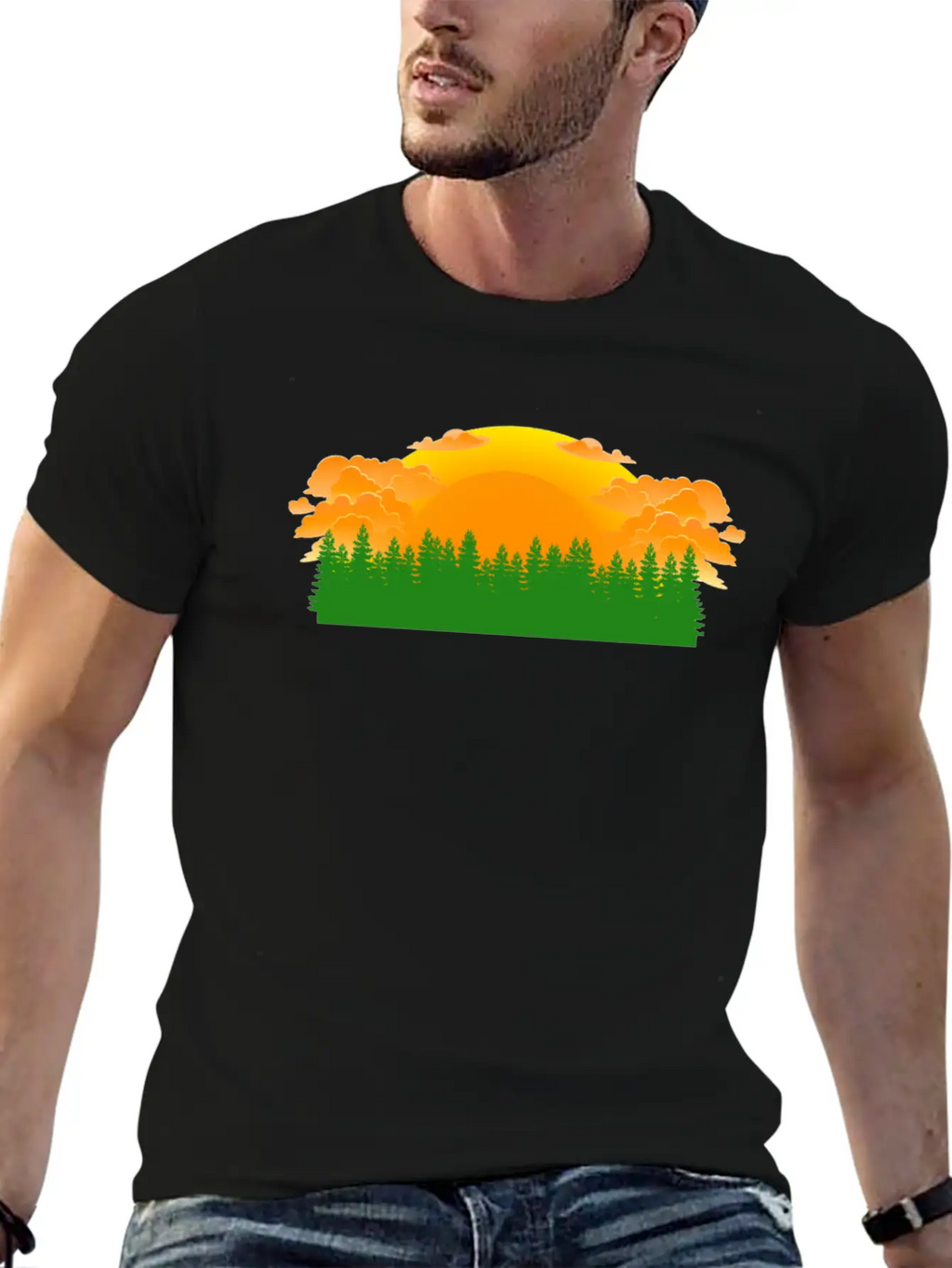 Forest Sunrise Unisex Casual T-Shirt – Clean Design For Daily Comfort
