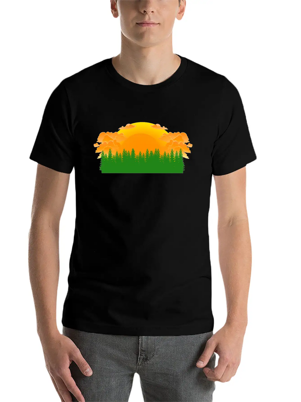 Forest Sunrise Unisex Casual T-Shirt – Clean Design For Daily Comfort