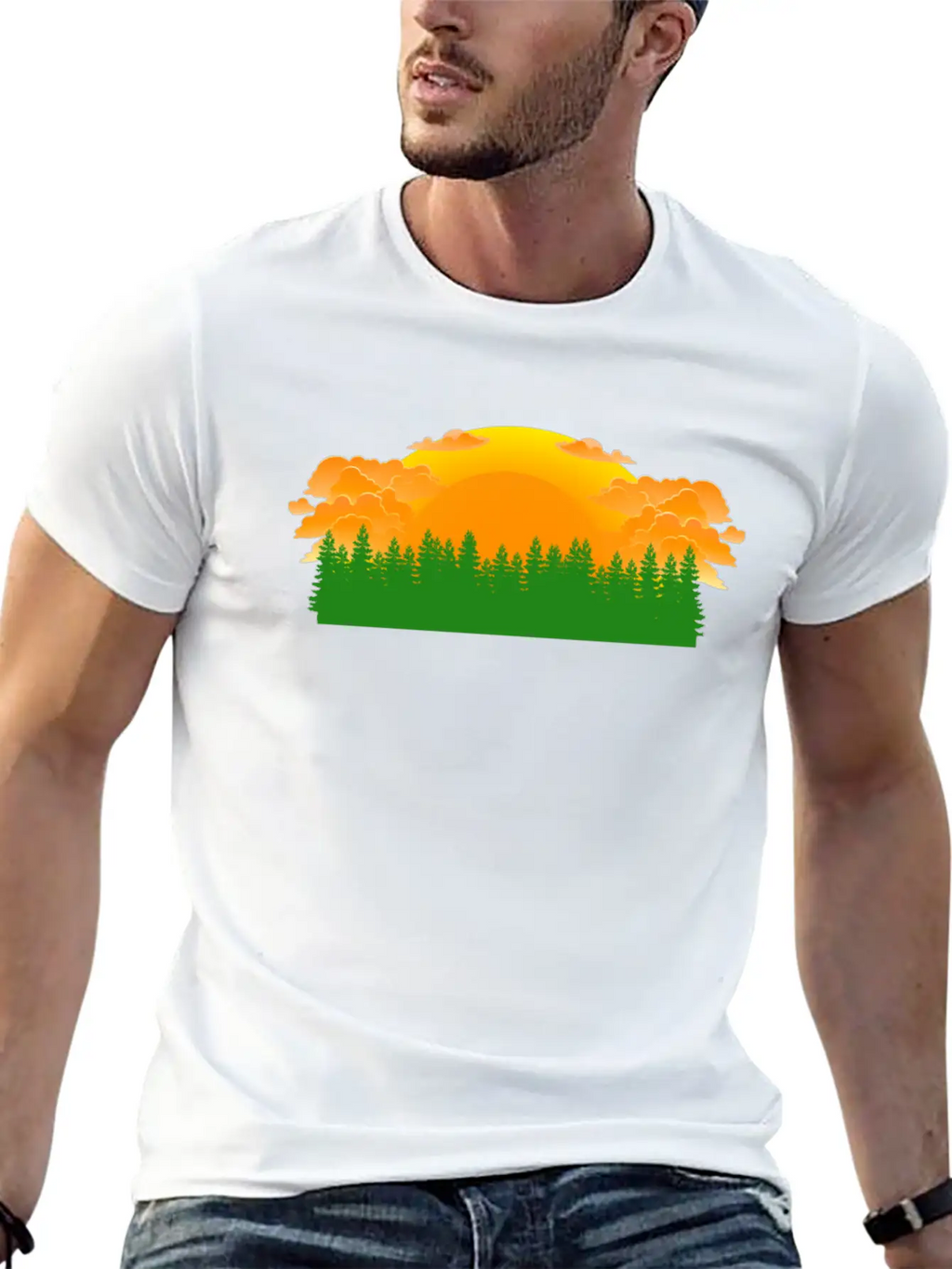 Forest Sunrise Unisex Casual T-Shirt – Clean Design For Daily Comfort