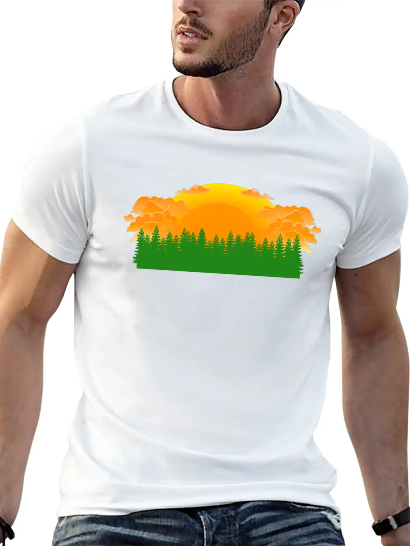 Forest Sunrise Unisex Casual T-Shirt – Clean Design For Daily Comfort