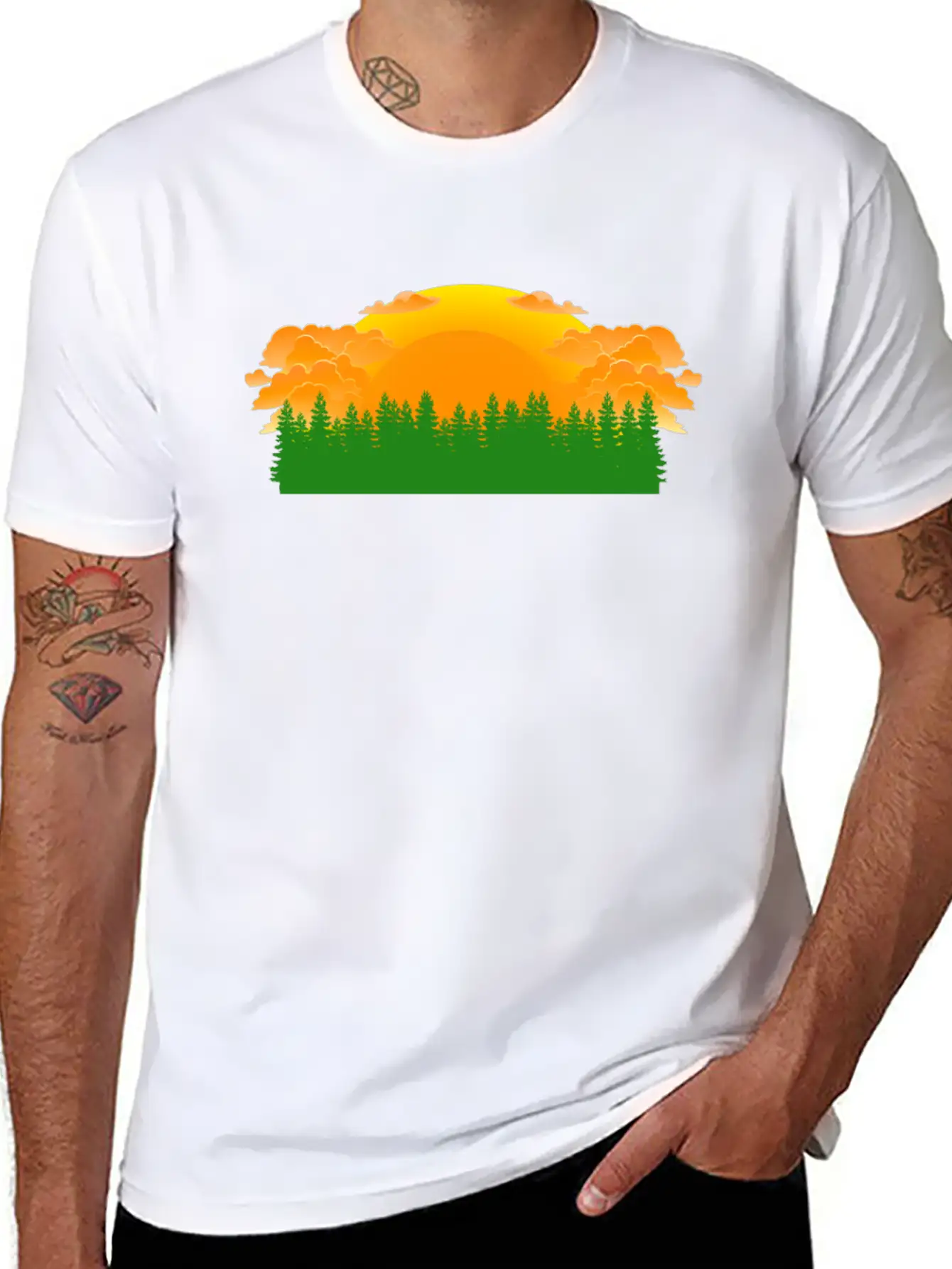 Forest Sunrise Unisex Casual T-Shirt – Clean Design For Daily Comfort