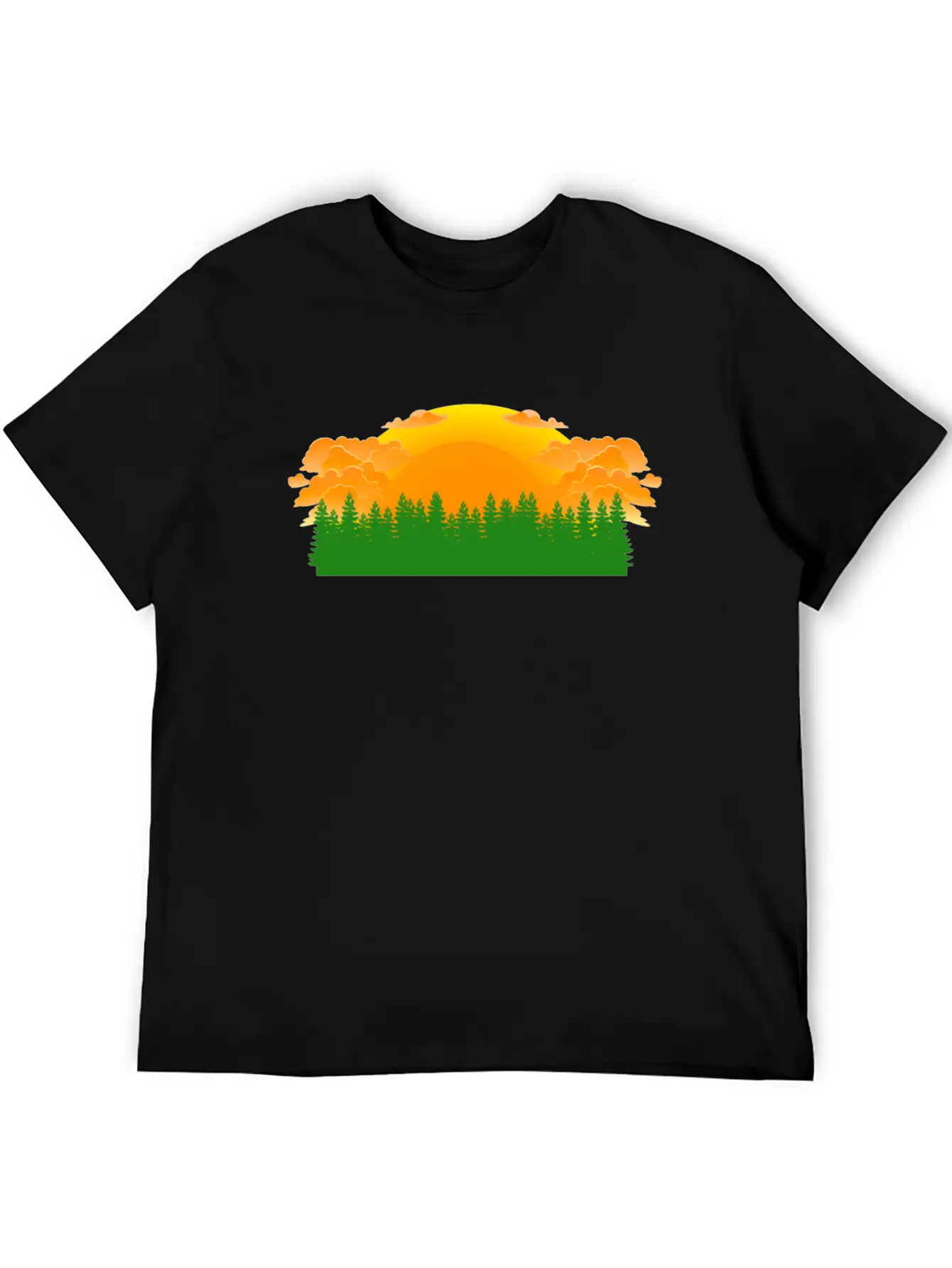 Forest Sunrise Unisex Casual T-Shirt – Clean Design For Daily Comfort