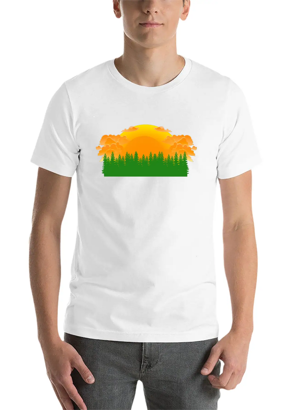 Forest Sunrise Unisex Casual T-Shirt – Clean Design For Daily Comfort