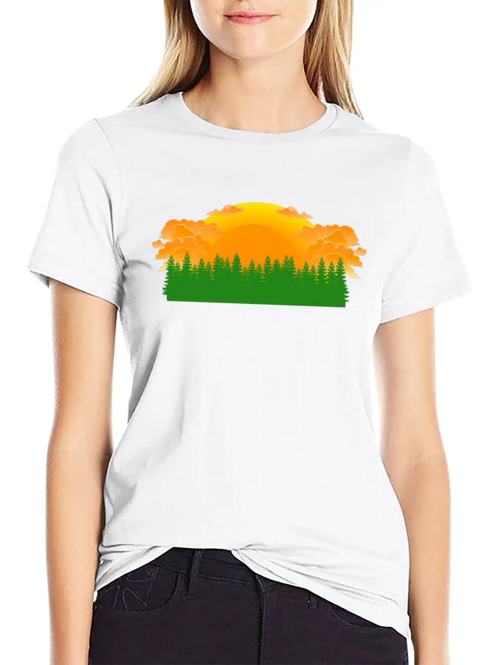 Forest Sunrise Unisex Casual T-Shirt – Clean Design For Daily Comfort
