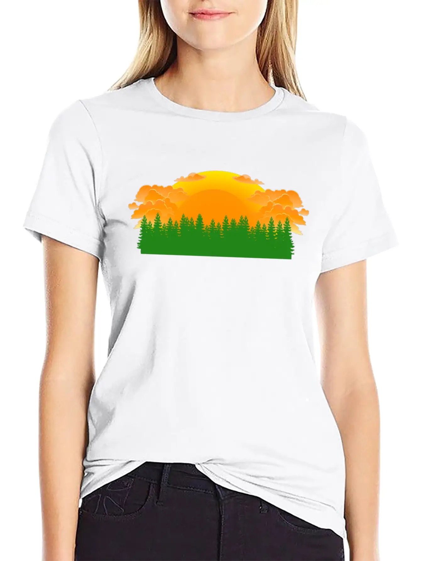 Forest Sunrise Unisex Casual T-Shirt – Clean Design For Daily Comfort