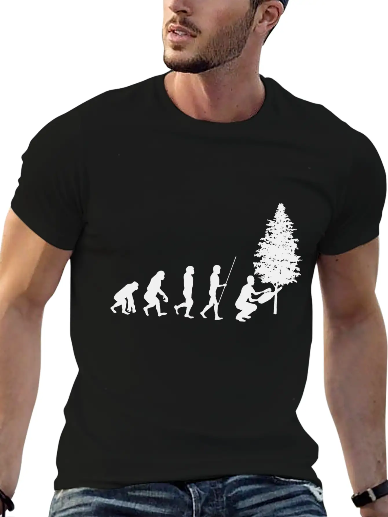 Forester Evolution Forest Nature Unisex Short Sleeve Soft Cotton T-Shirt – Casual Everyday Wear