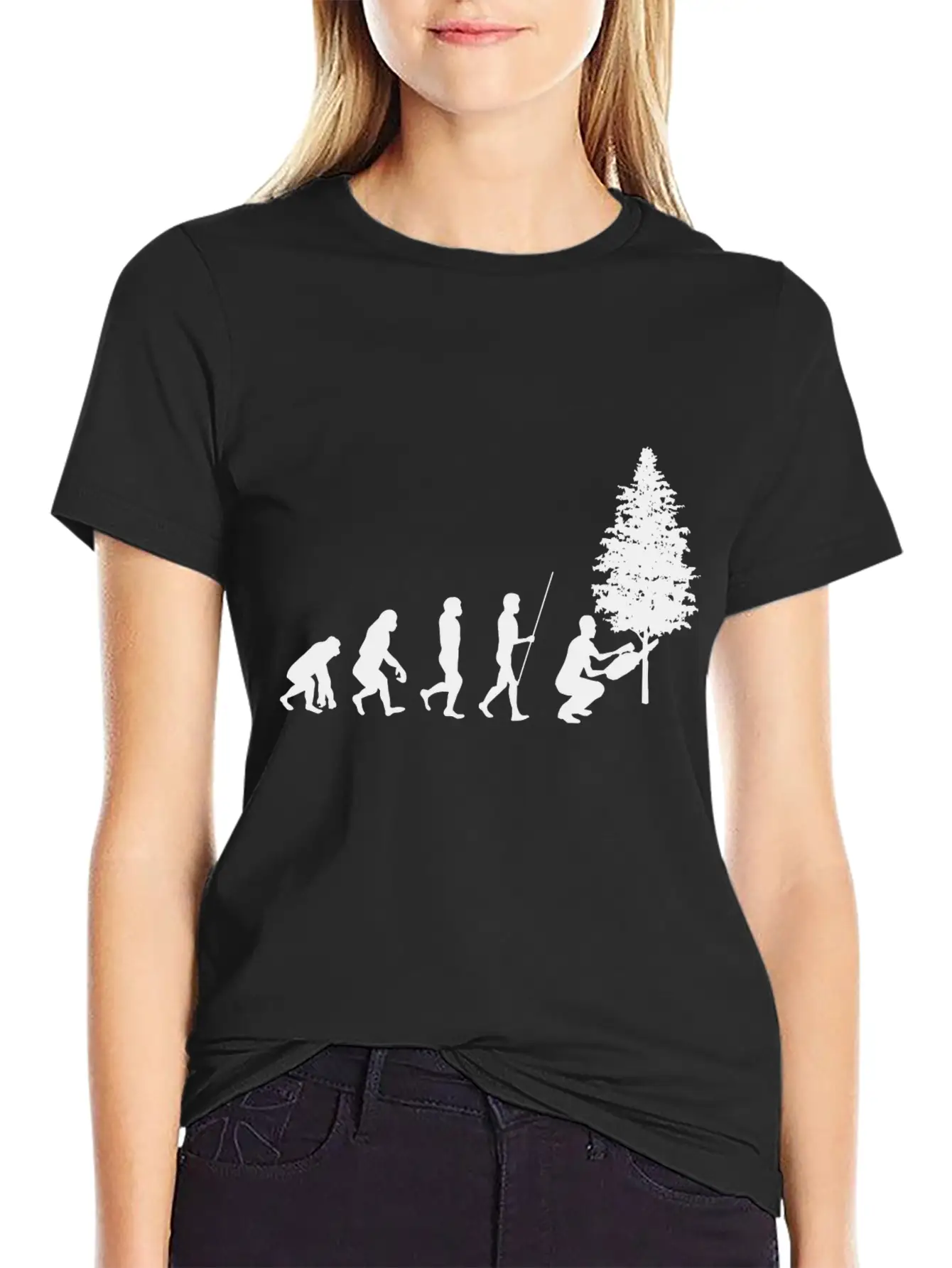 Forester Evolution Forest Nature Unisex Short Sleeve Soft Cotton T-Shirt – Casual Everyday Wear