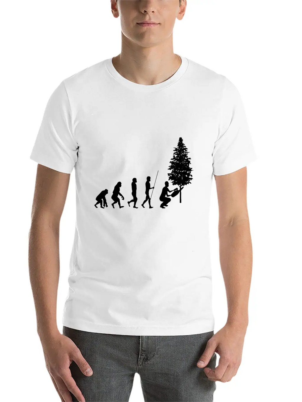 Forester Evolution Forest Nature Unisex Short Sleeve Soft Cotton T-Shirt – Casual Everyday Wear