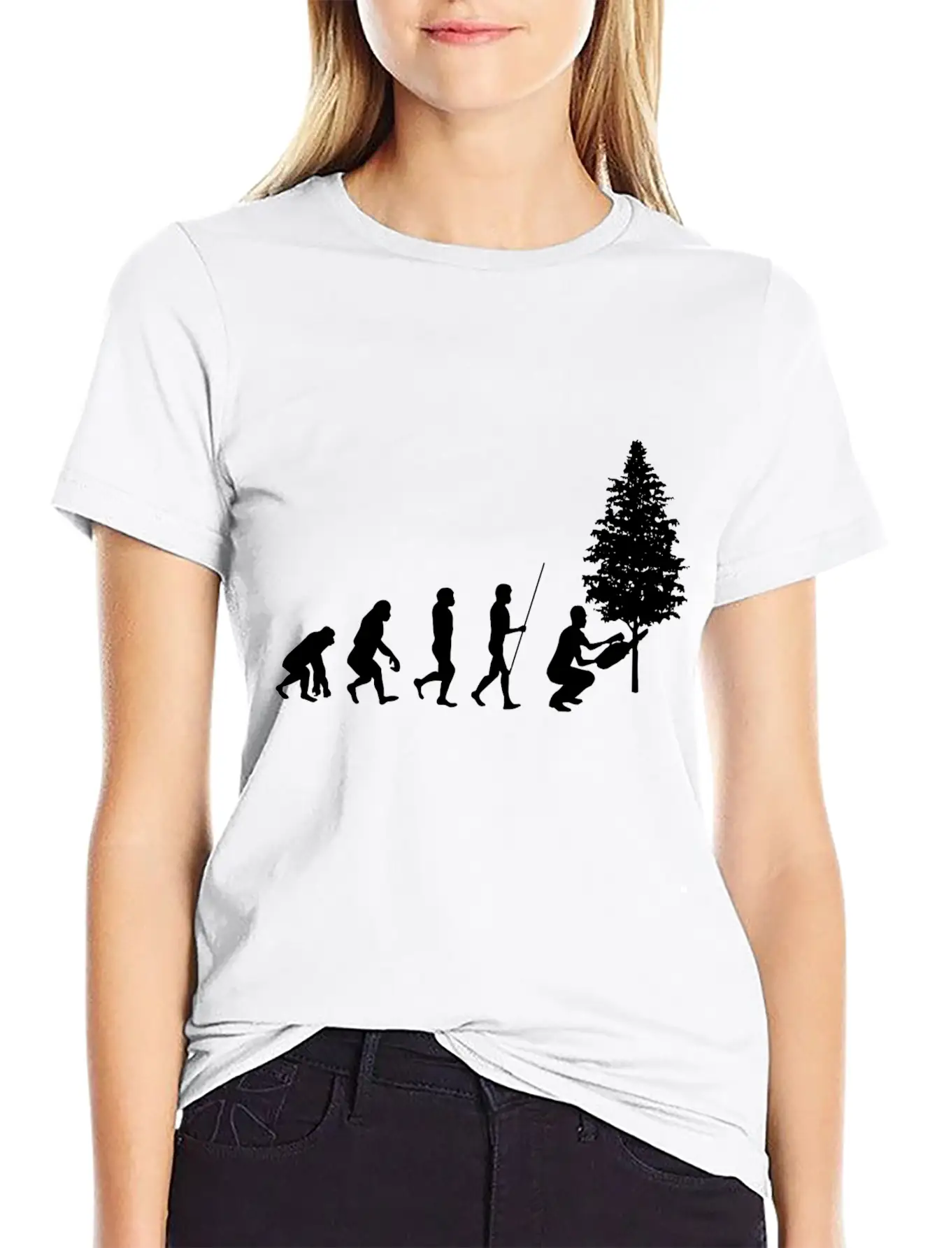 Forester Evolution Forest Nature Unisex Short Sleeve Soft Cotton T-Shirt – Casual Everyday Wear