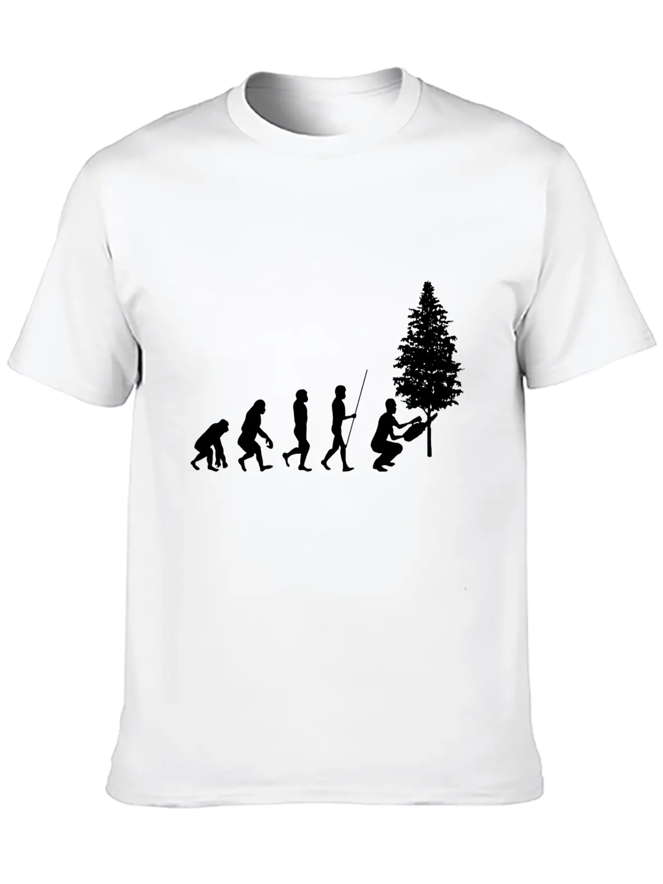 Forester Evolution Forest Nature Unisex Short Sleeve Soft Cotton T-Shirt – Casual Everyday Wear