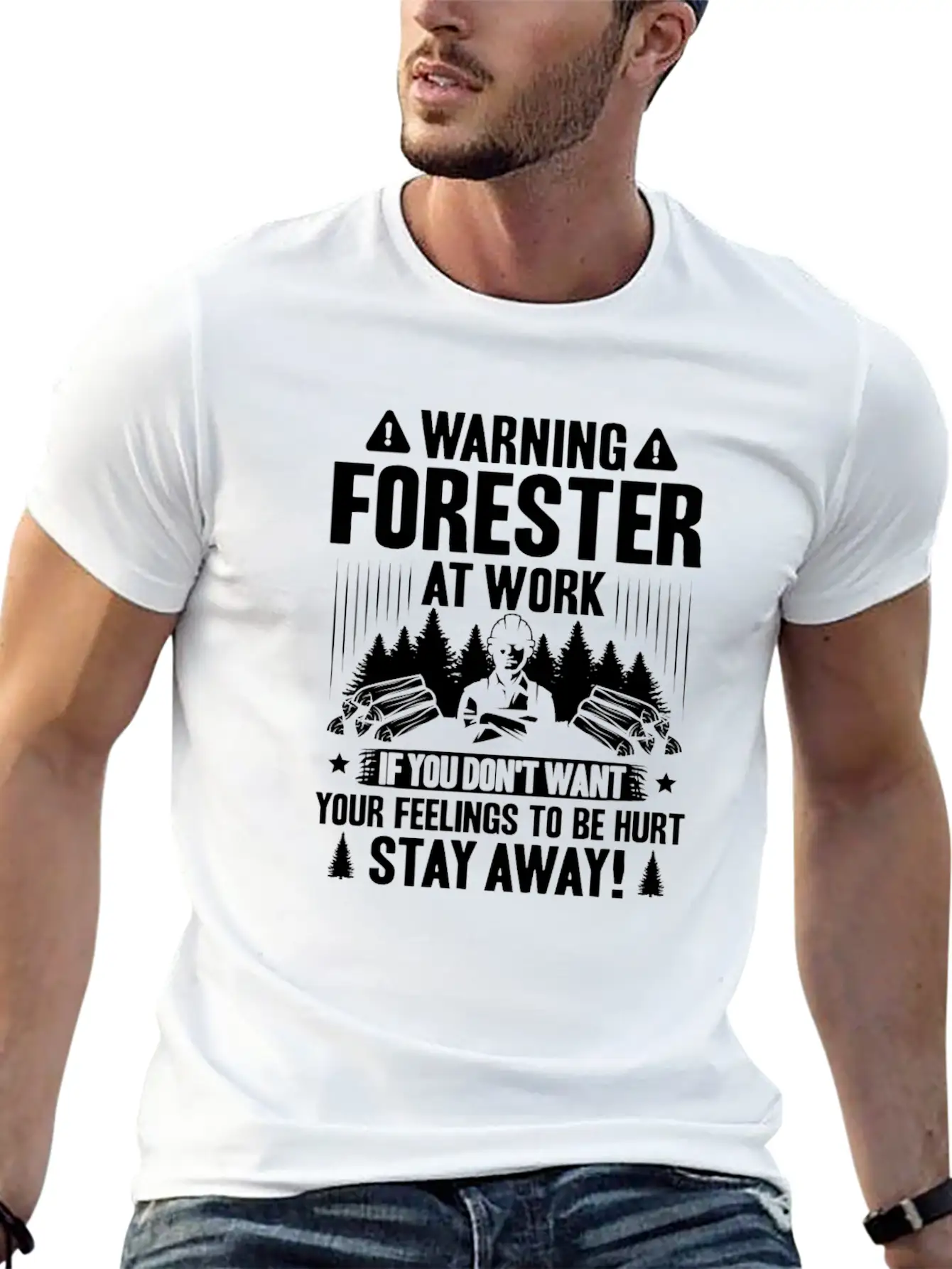 Forester Forestry Woodsman Woodman Forest Trees Breathable Soft Cotton T-Shirt – Timeless Casual Look