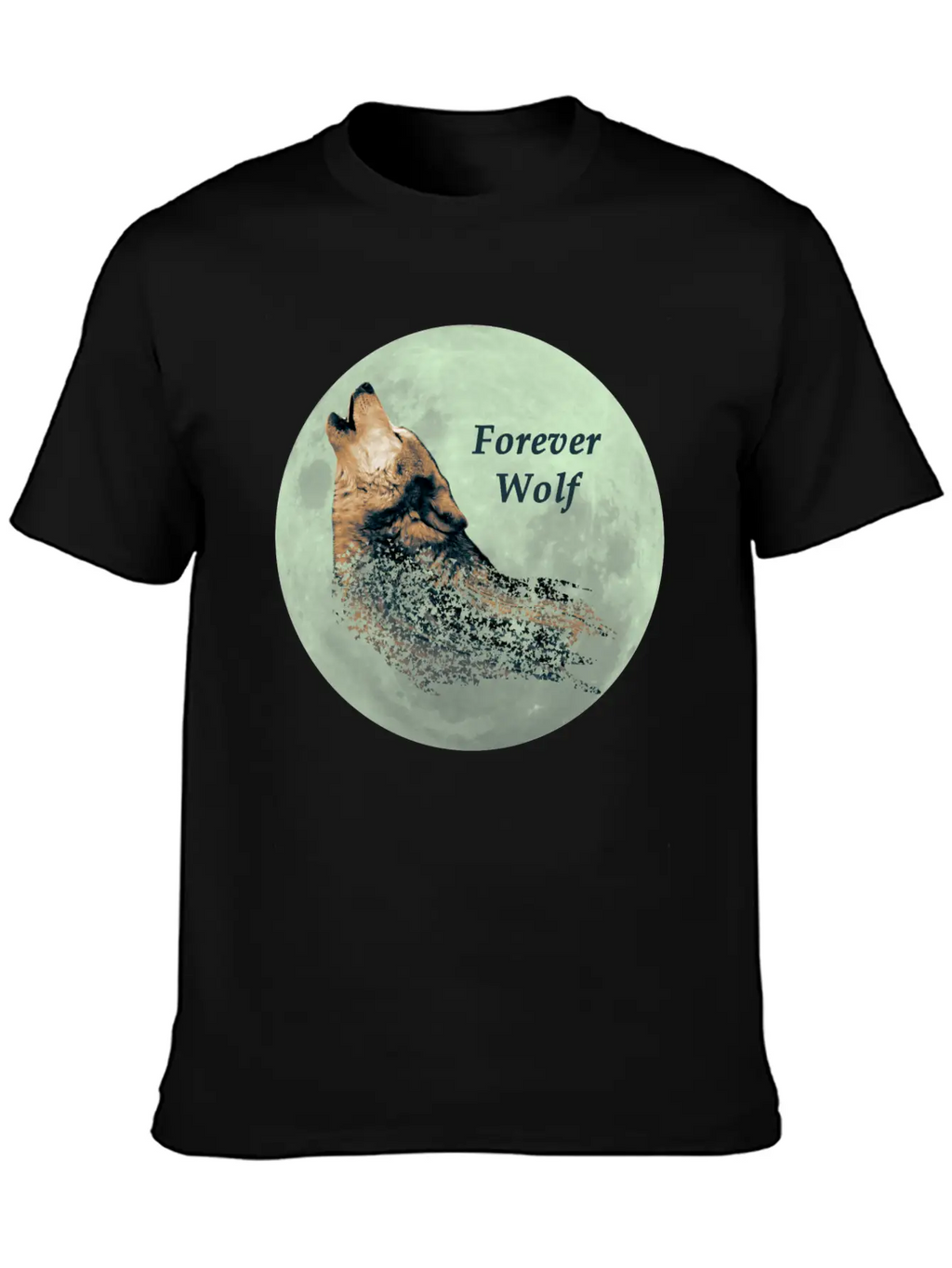 Forever Wolf Over Full Moon Night Classic Fit Graphic Tee For Daily Comfort – Unisex Cotton Shirt