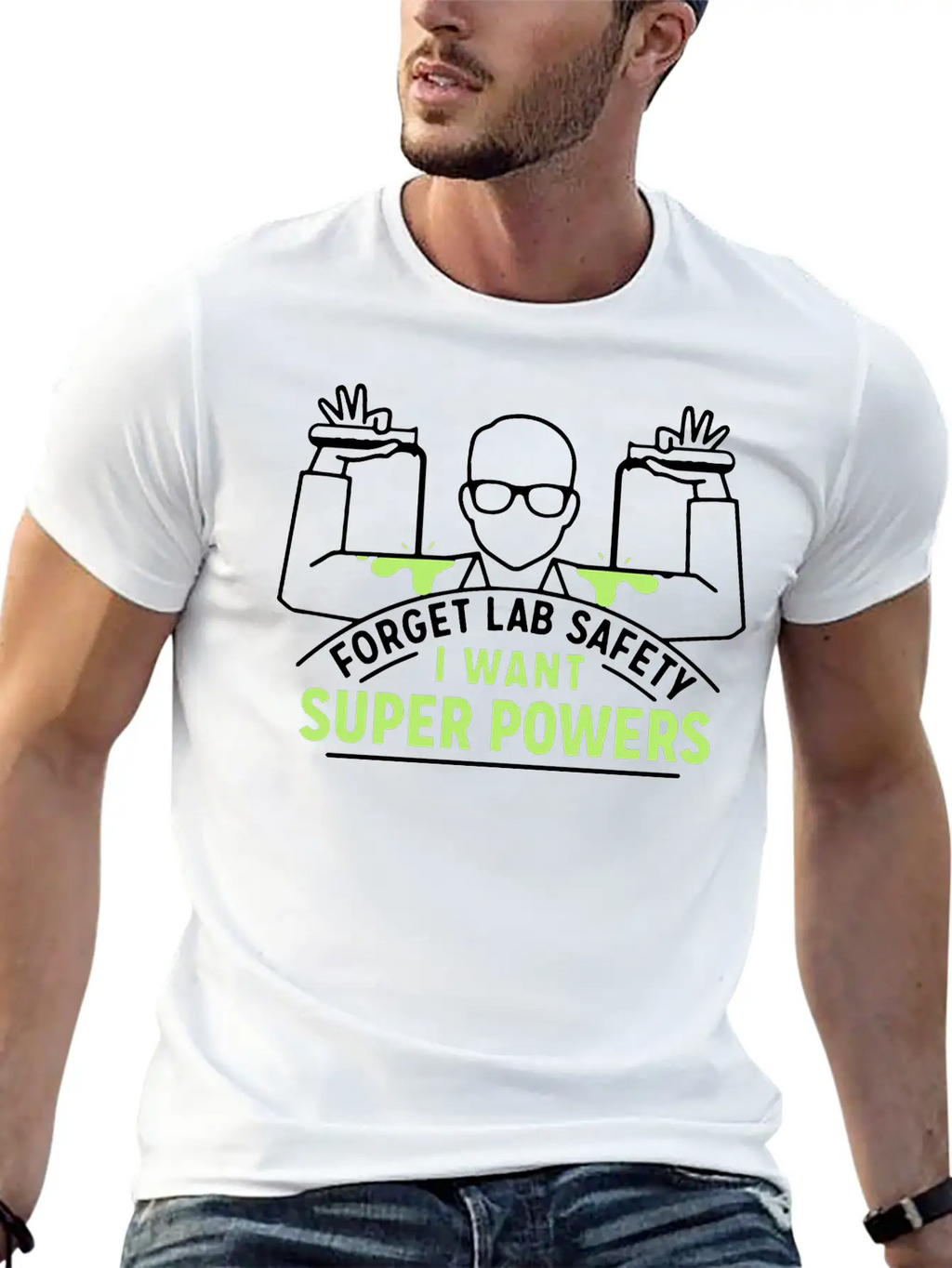 Forget Lab Safety Hero Super Superhero Unisex Short Sleeve Soft Cotton T-Shirt – Casual Everyday Wear