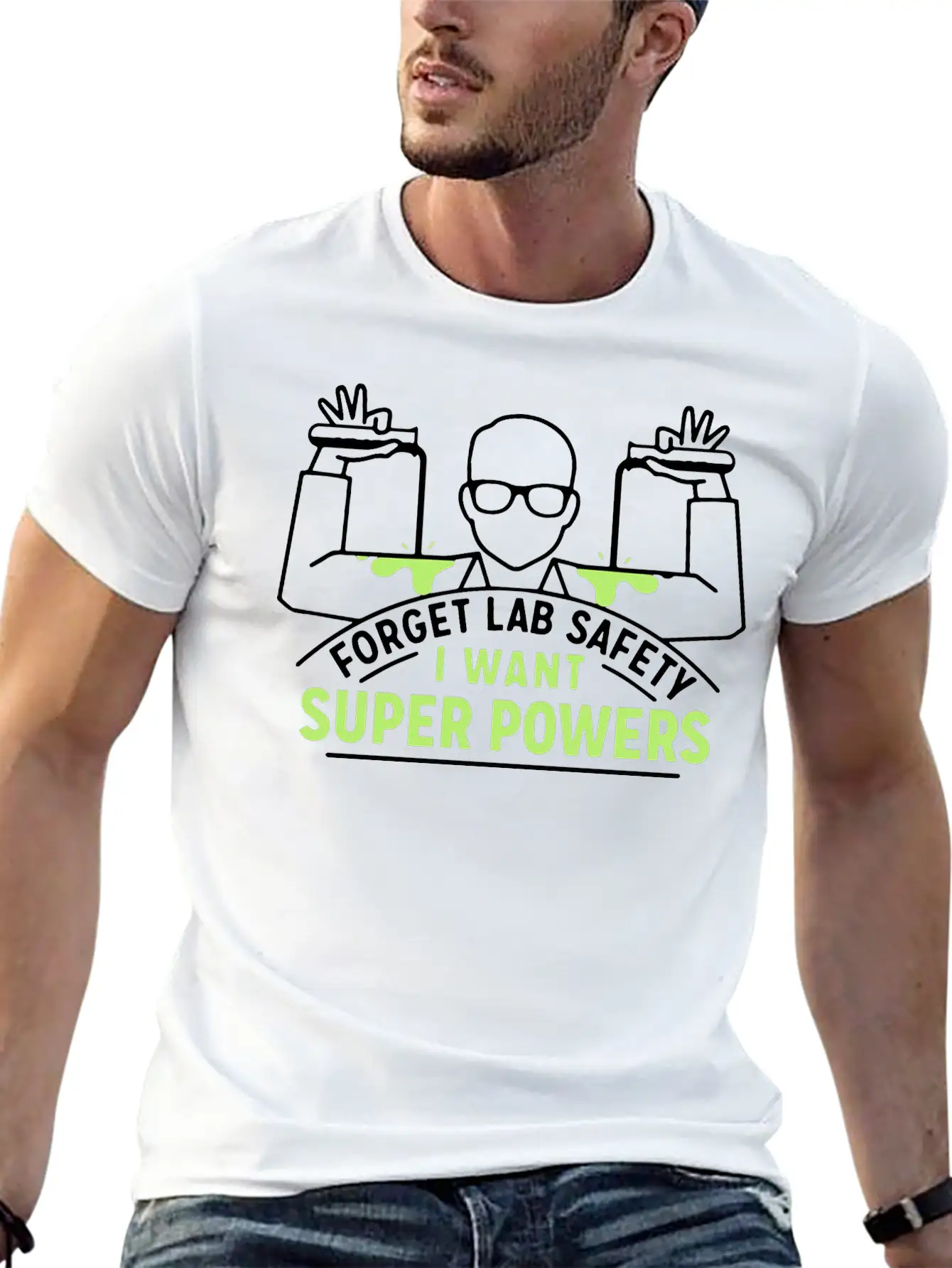 Forget Lab Safety Hero Super Superhero Unisex Short Sleeve Soft Cotton T-Shirt – Casual Everyday Wear