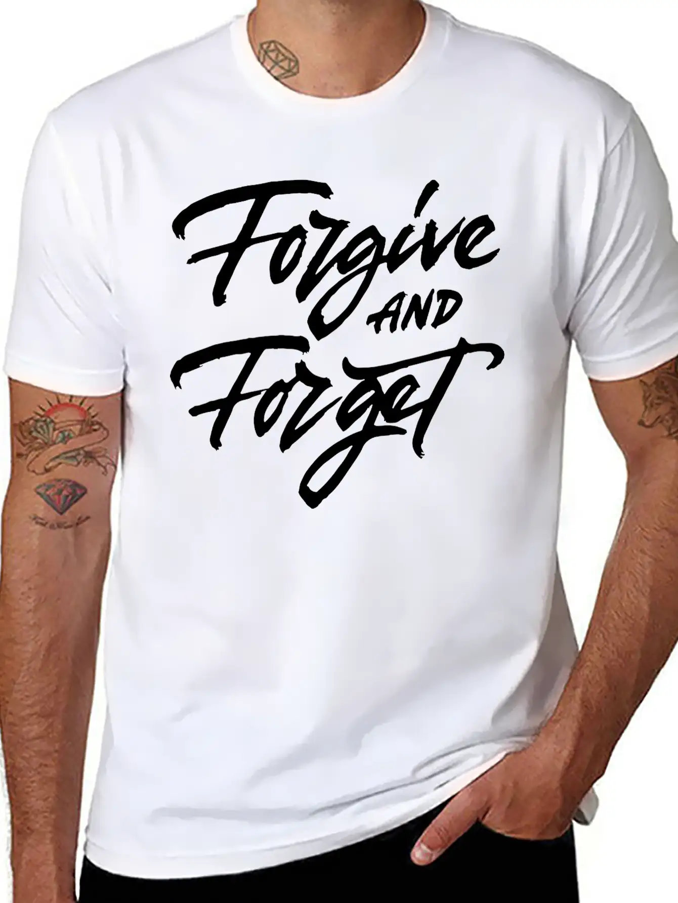 Forgive And Forget Unisex Short Sleeve Soft Cotton T-Shirt – Casual Everyday Wear