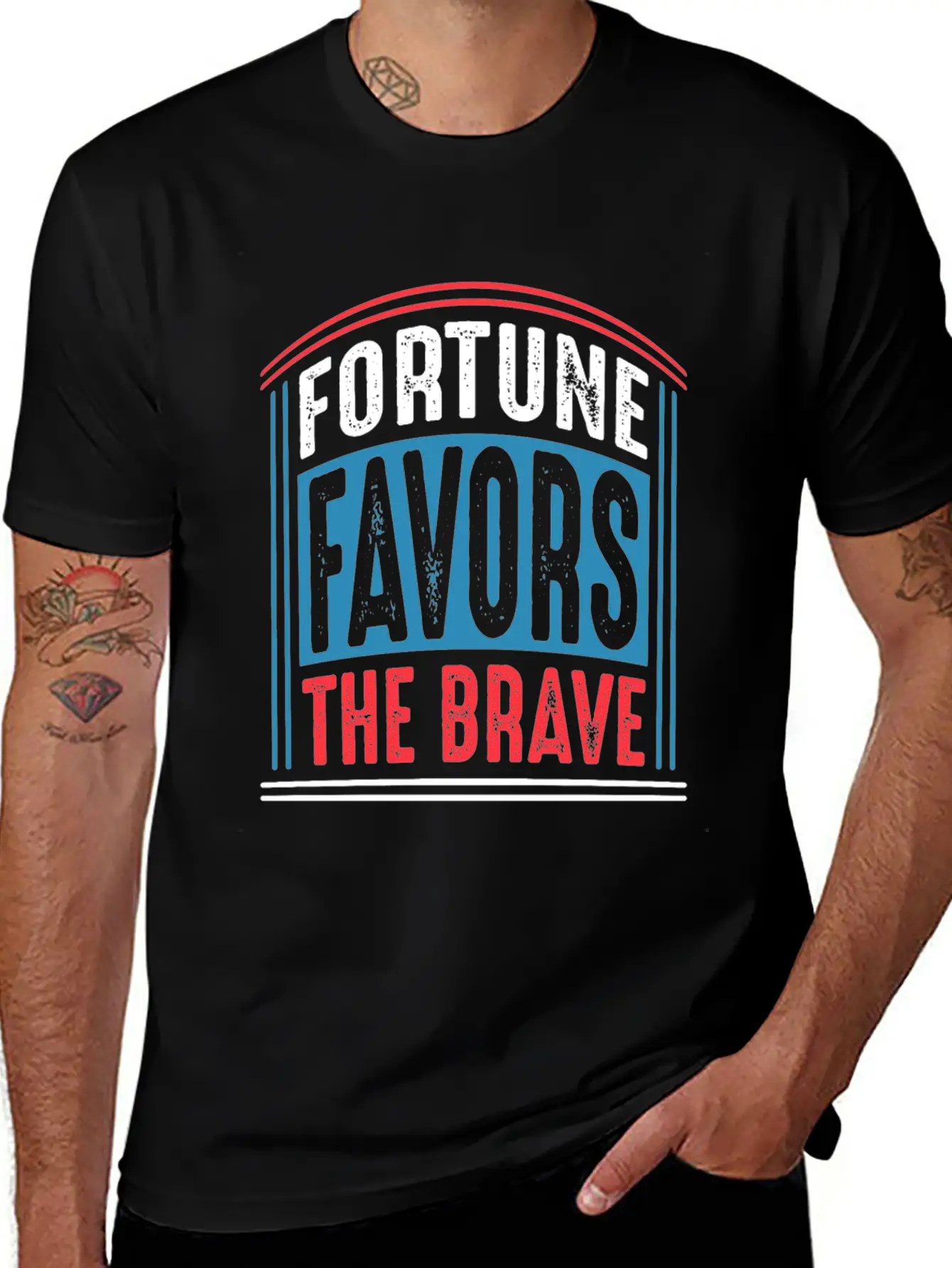 Fortune Favors The Brave Quote T Shirt Unisex Casual T-Shirt – Clean Design For Daily Comfort