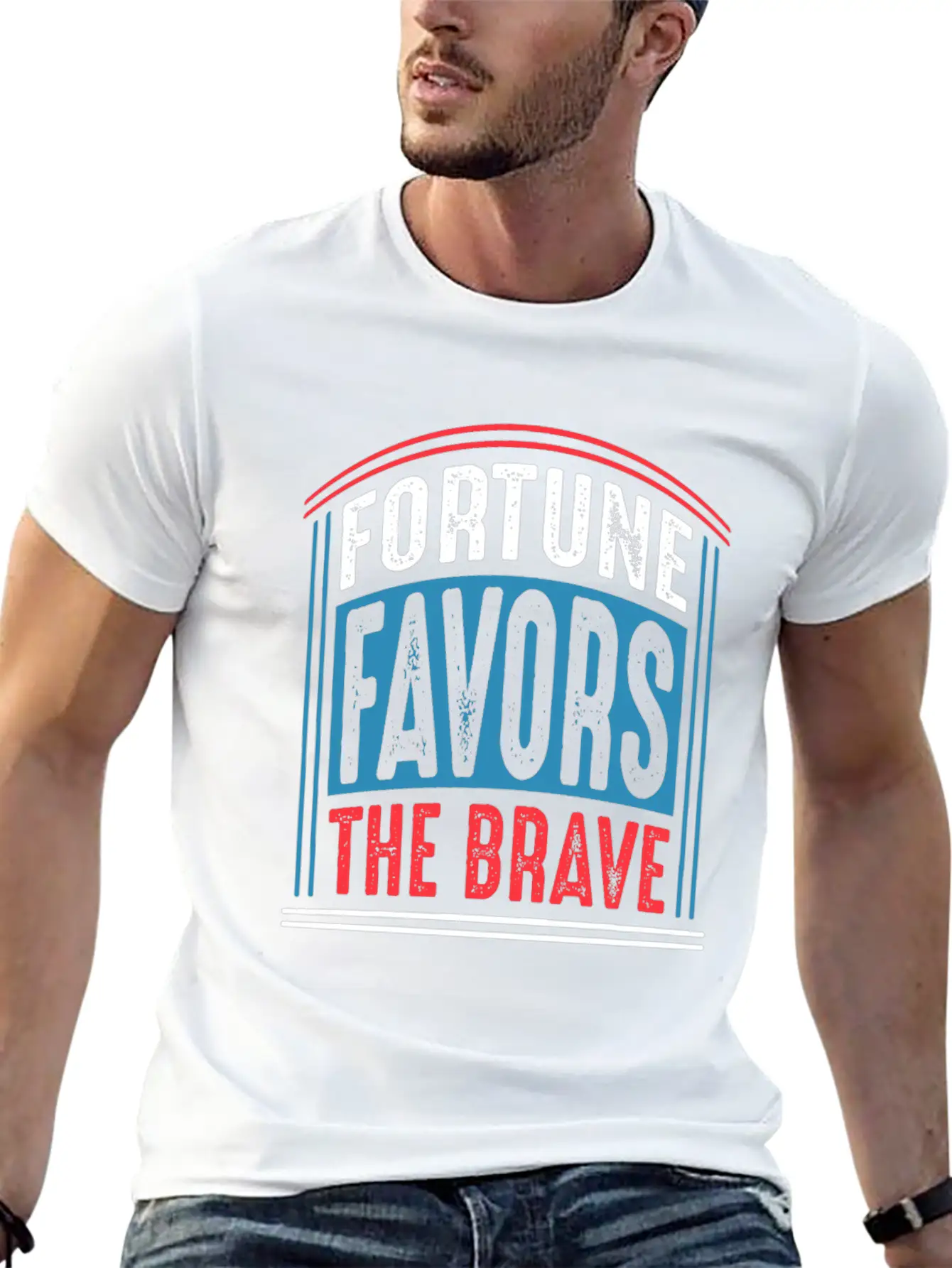 Fortune Favors The Brave Quote T Shirt Unisex Casual T-Shirt – Clean Design For Daily Comfort