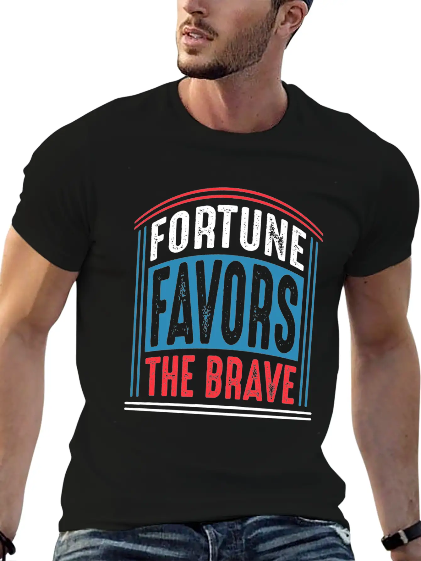 Fortune Favors The Brave Quote T Shirt Unisex Casual T-Shirt – Clean Design For Daily Comfort