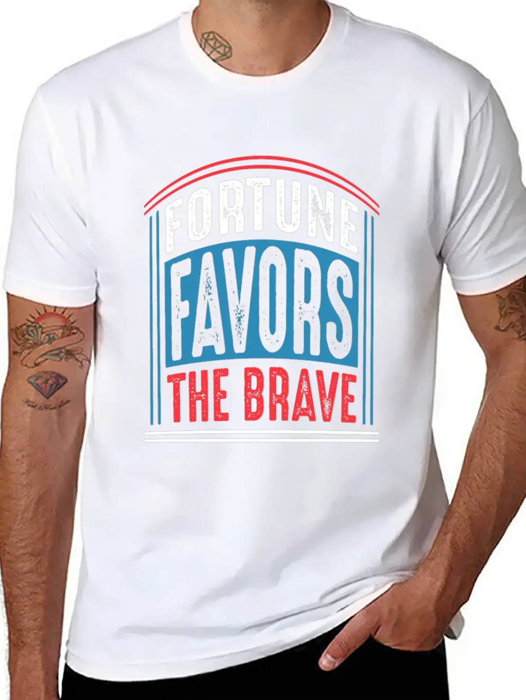 Fortune Favors The Brave Quote T Shirt Unisex Casual T-Shirt – Clean Design For Daily Comfort