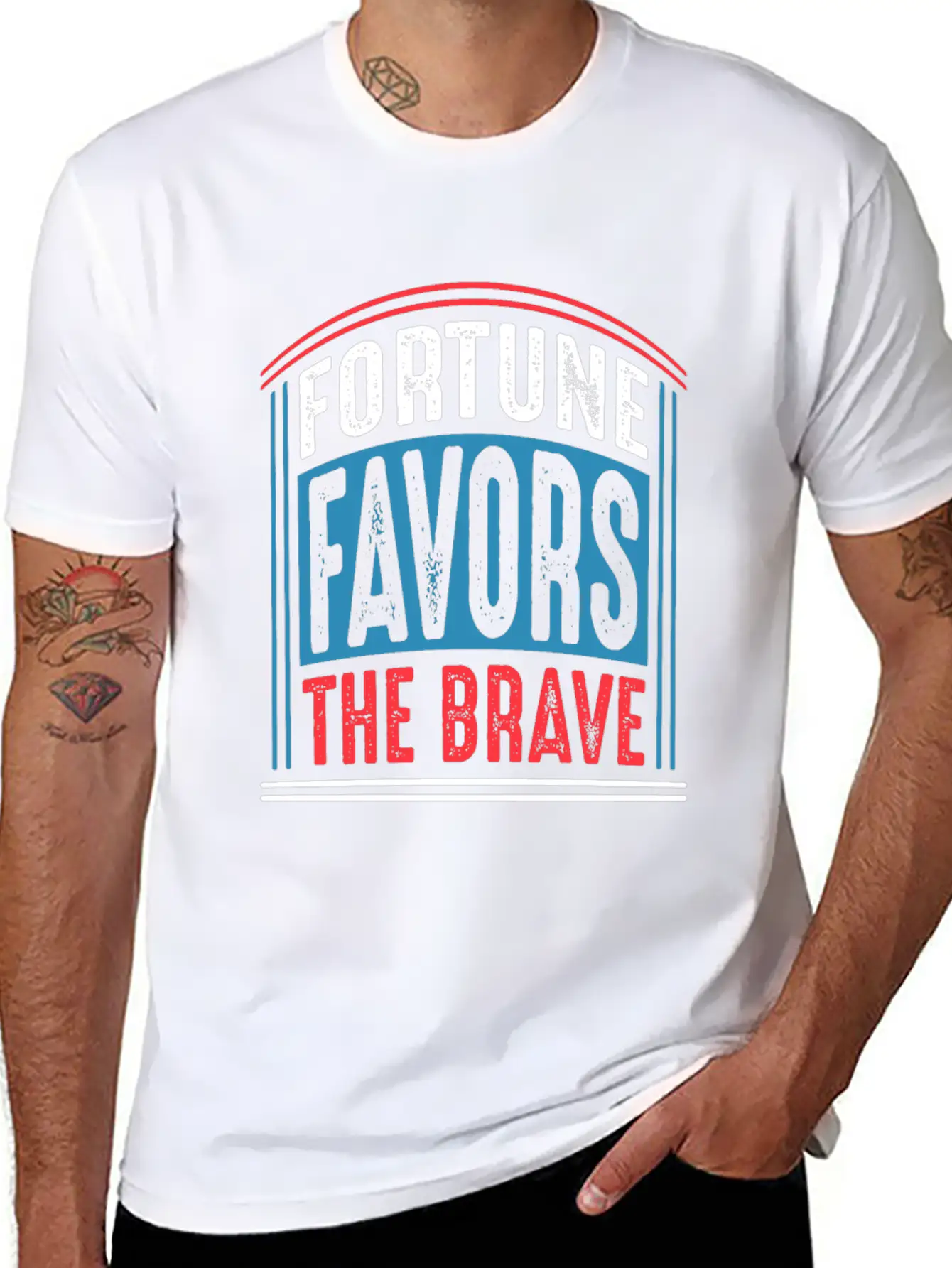 Fortune Favors The Brave Quote T Shirt Unisex Casual T-Shirt – Clean Design For Daily Comfort