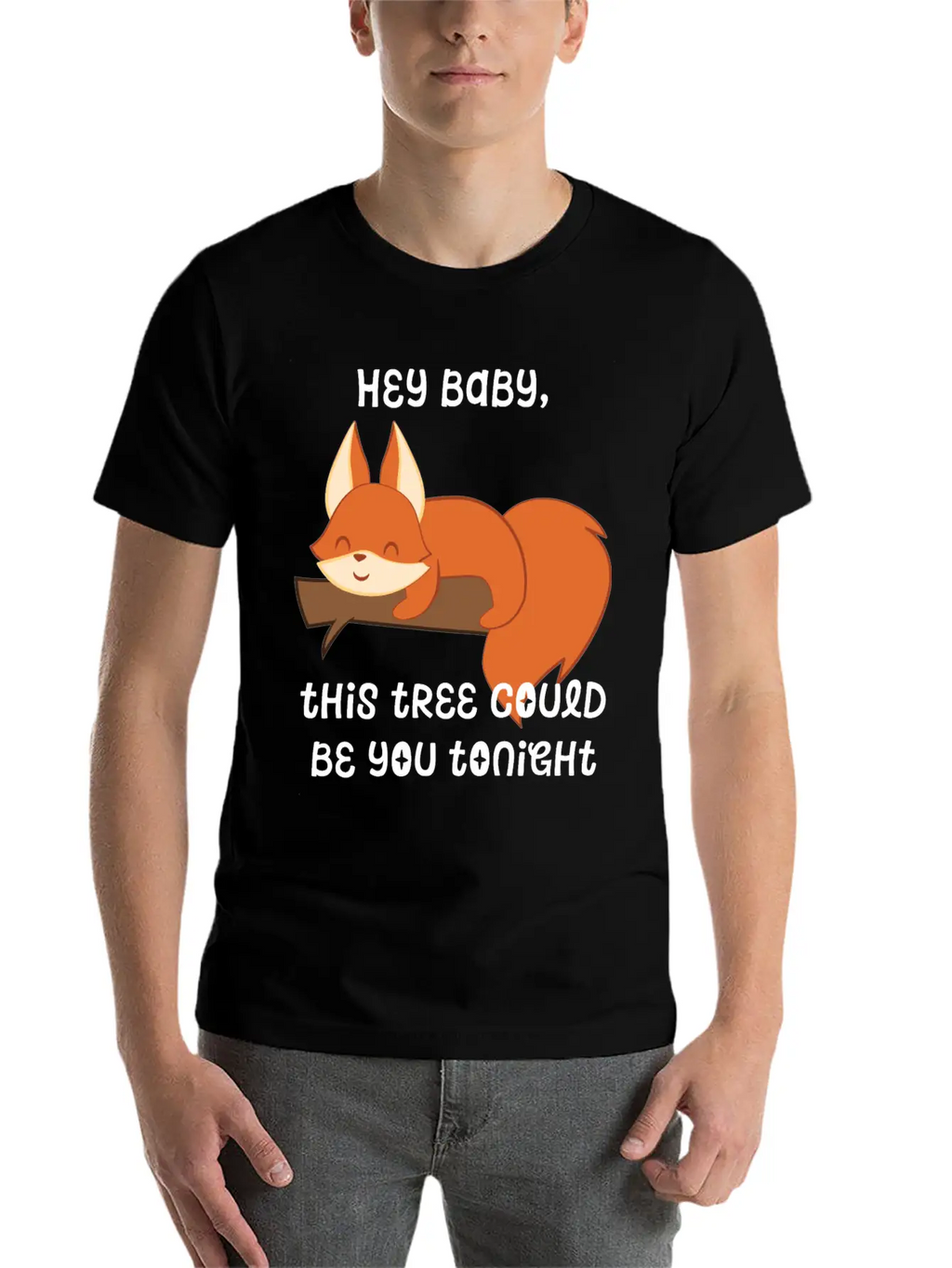Fox – Cute Fox – Fox Lover – Hey Baby Essential Cotton Tee For Daily Outfits – Unisex Style