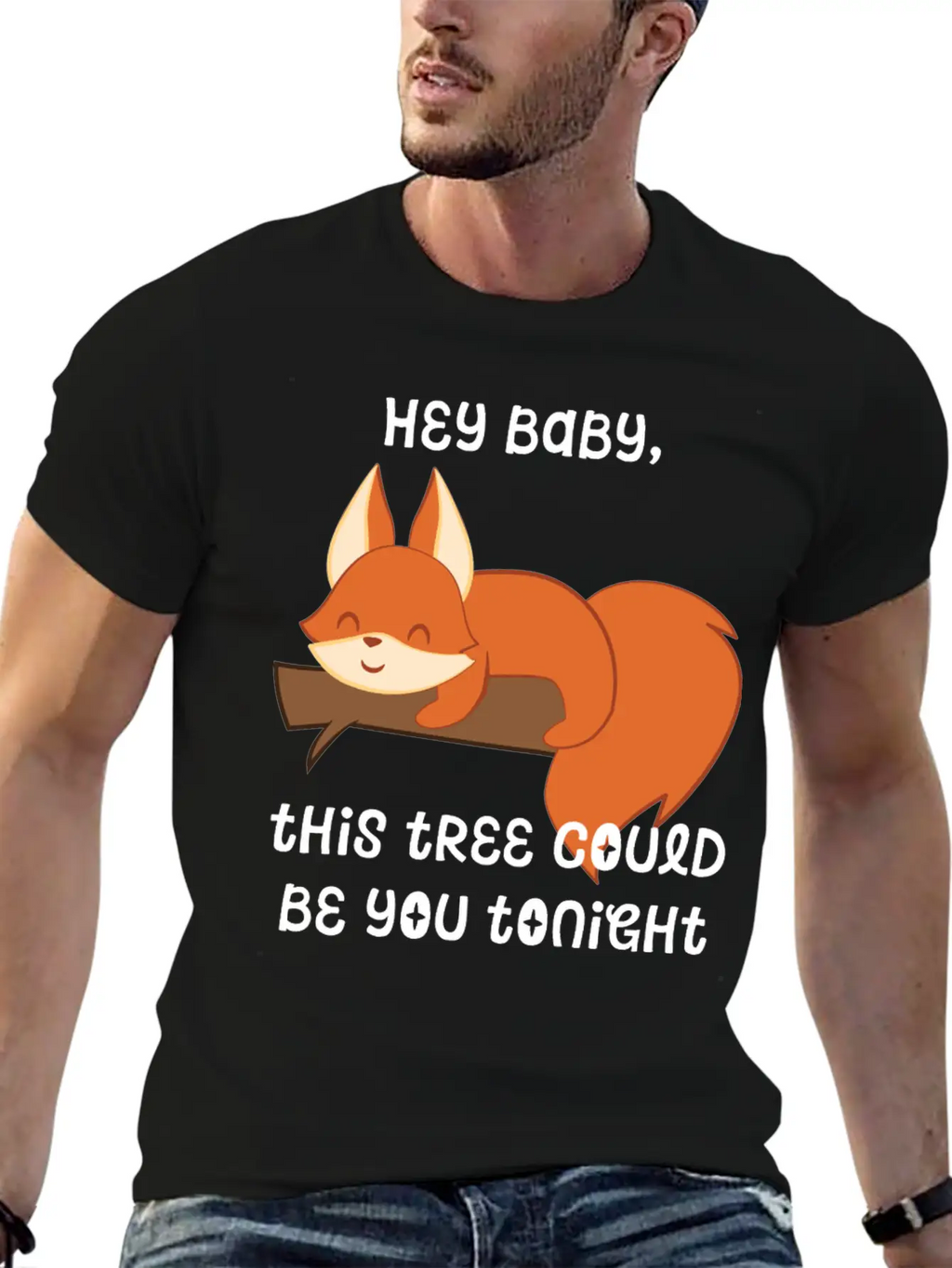 Fox – Cute Fox – Fox Lover – Hey Baby Essential Cotton Tee For Daily Outfits – Unisex Style