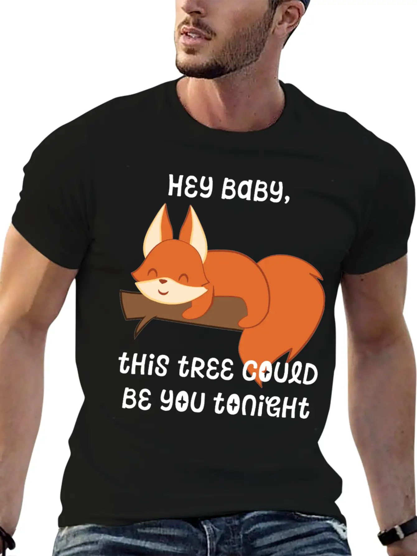Fox – Cute Fox – Fox Lover – Hey Baby Essential Cotton Tee For Daily Outfits – Unisex Style