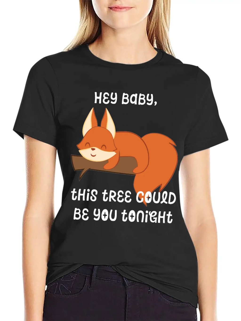 Fox – Cute Fox – Fox Lover – Hey Baby Essential Cotton Tee For Daily Outfits – Unisex Style