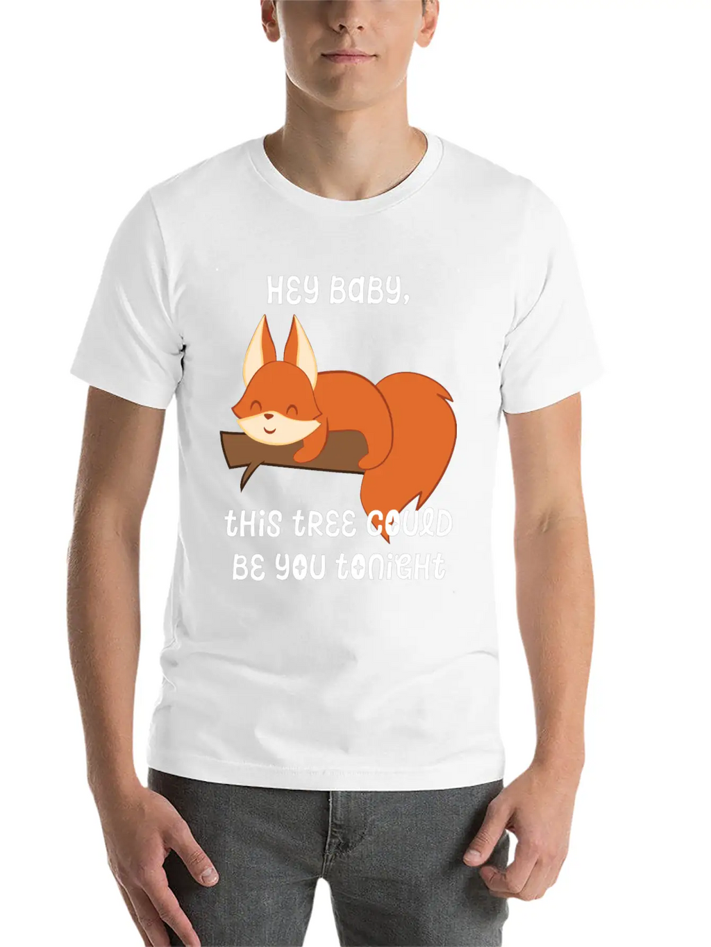 Fox – Cute Fox – Fox Lover – Hey Baby Essential Cotton Tee For Daily Outfits – Unisex Style