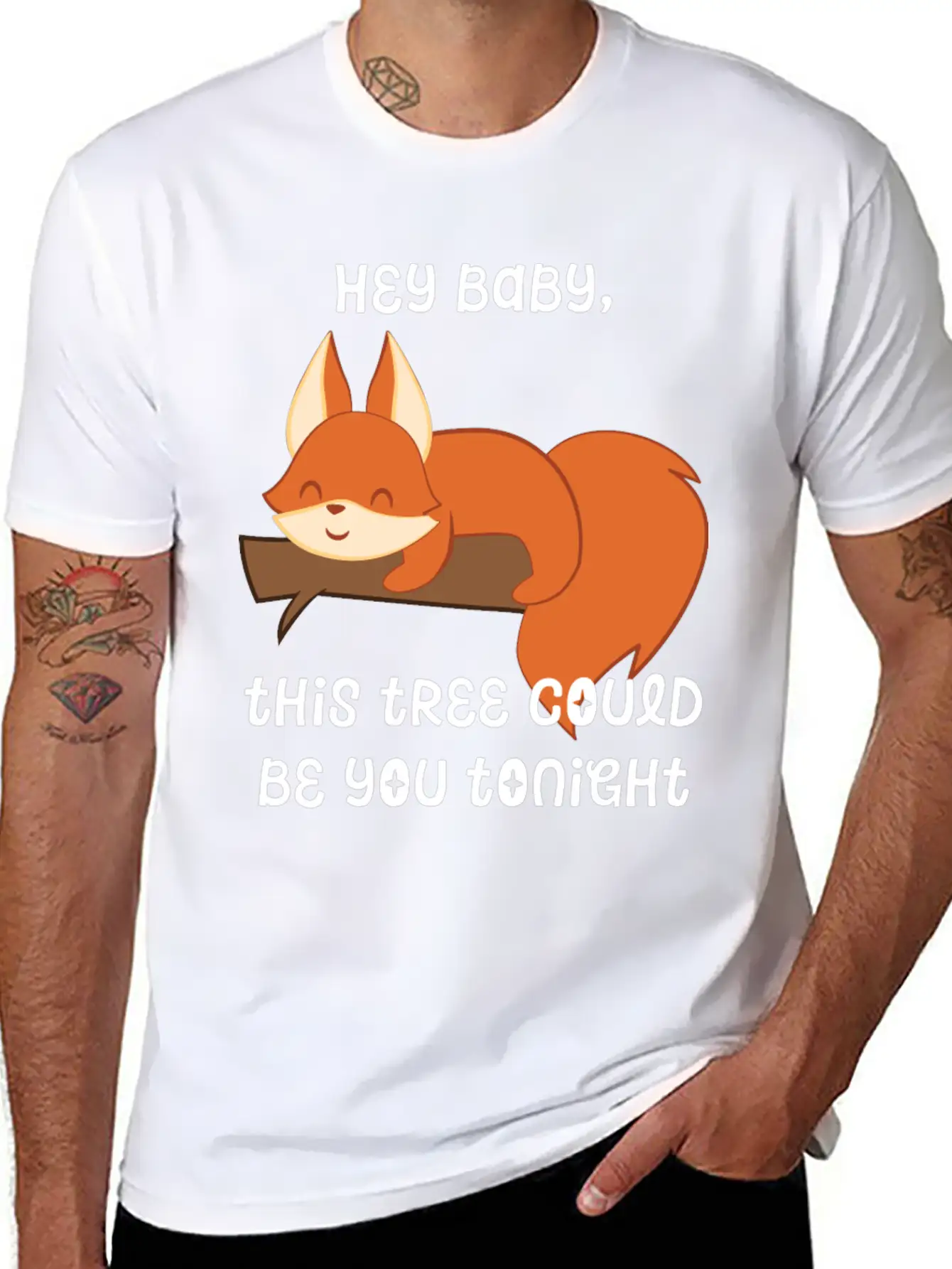 Fox – Cute Fox – Fox Lover – Hey Baby Essential Cotton Tee For Daily Outfits – Unisex Style