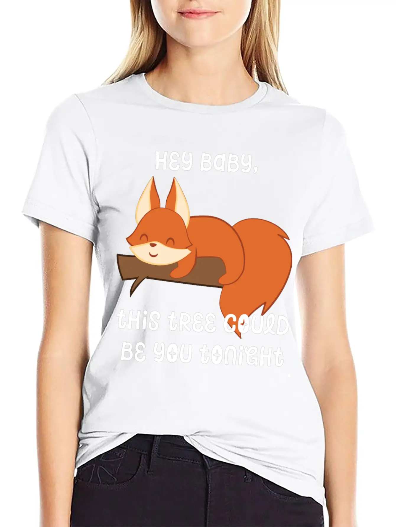 Fox – Cute Fox – Fox Lover – Hey Baby Essential Cotton Tee For Daily Outfits – Unisex Style