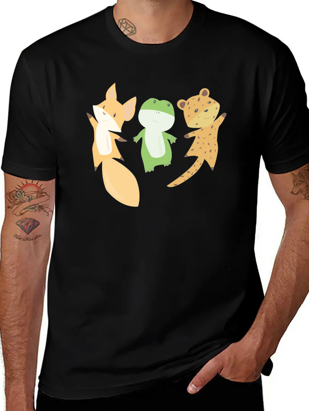 Fox Frog Leopard Animal Lovers Funny Animals Unisex Casual T-Shirt – Clean Design For Daily Comfort