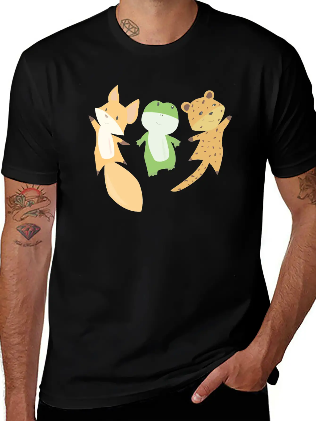 Fox Frog Leopard Animal Lovers Funny Animals Unisex Casual T-Shirt – Clean Design For Daily Comfort