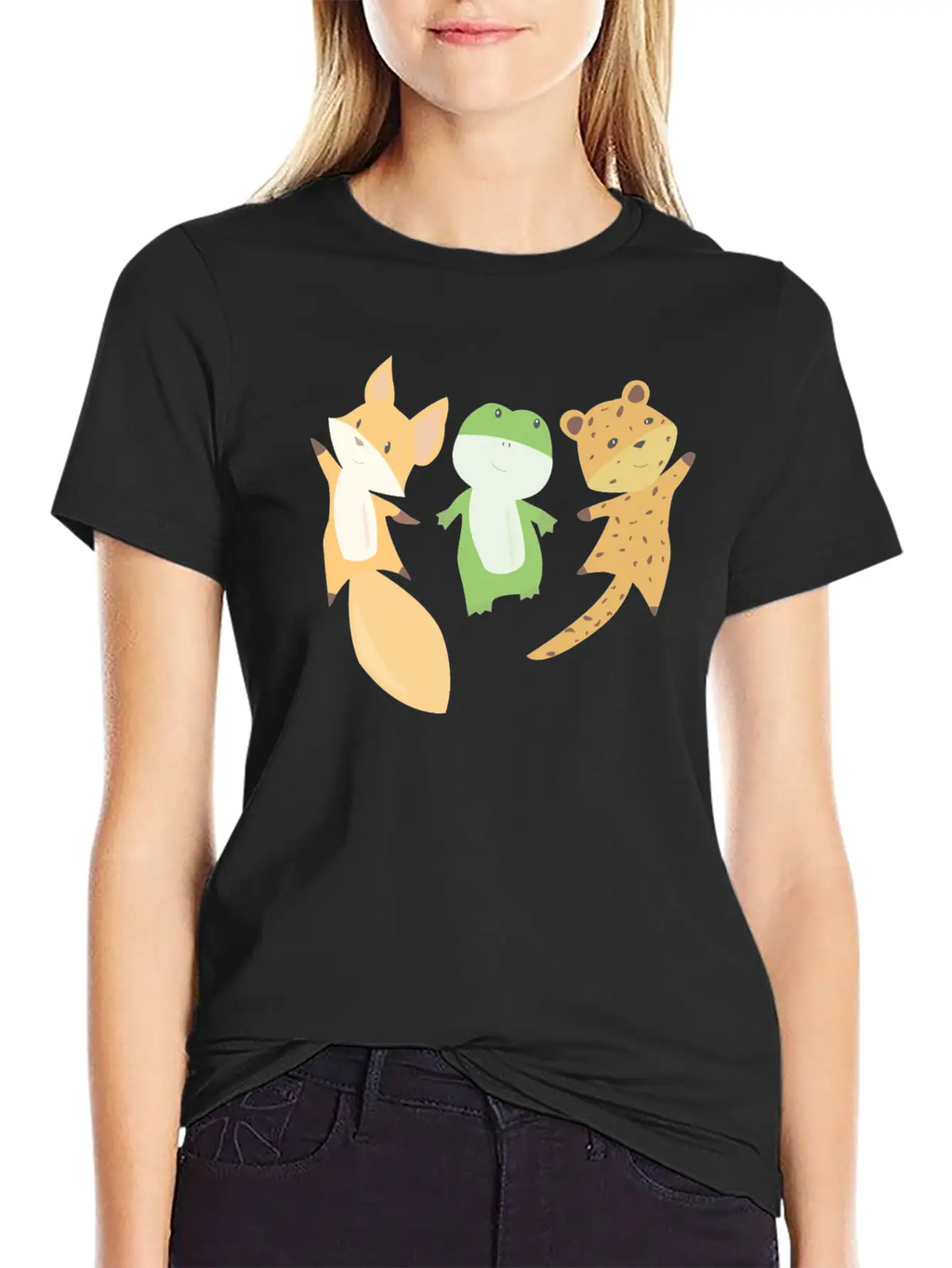 Fox Frog Leopard Animal Lovers Funny Animals Unisex Casual T-Shirt – Clean Design For Daily Comfort