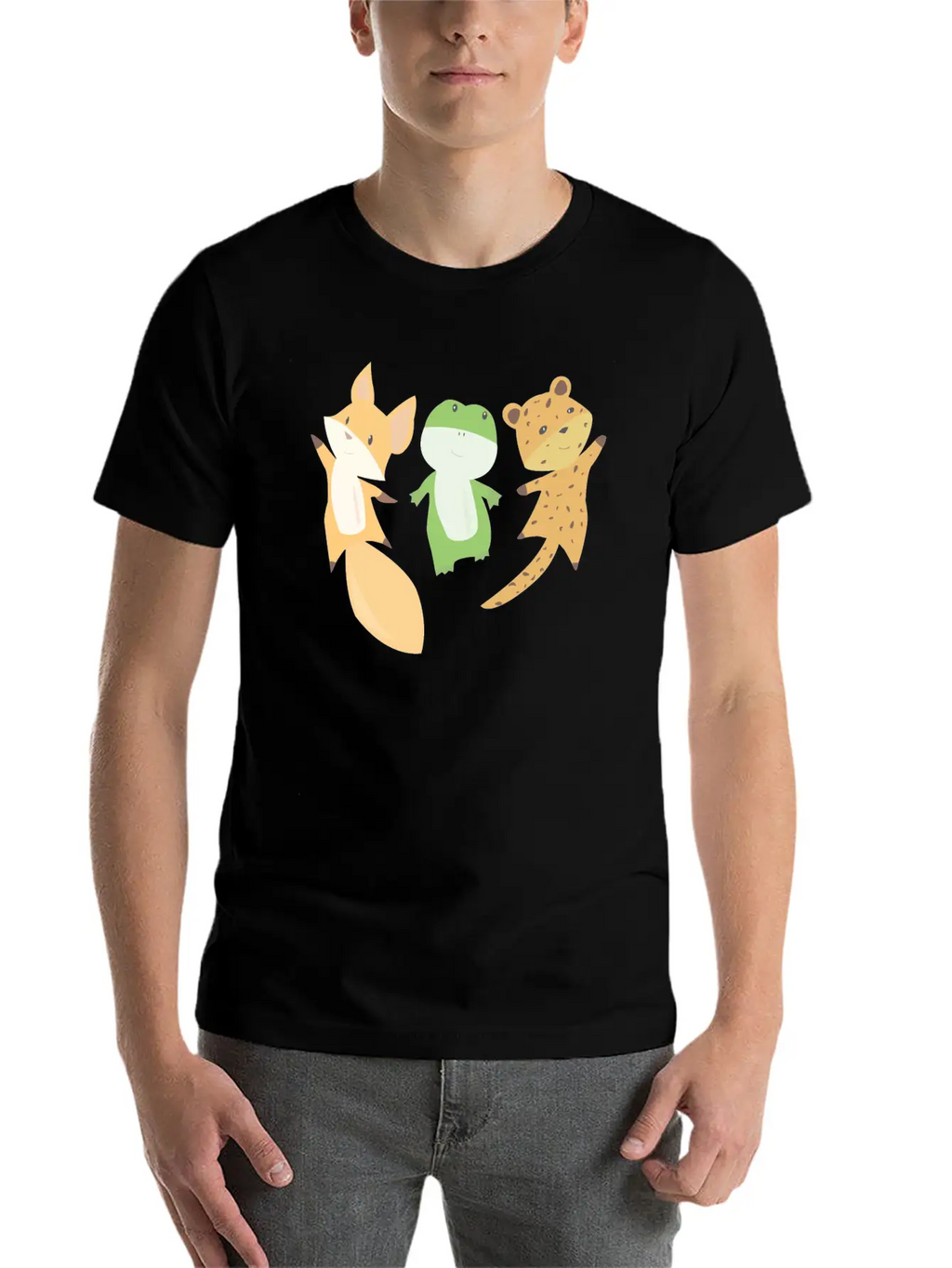 Fox Frog Leopard Animal Lovers Funny Animals Unisex Casual T-Shirt – Clean Design For Daily Comfort