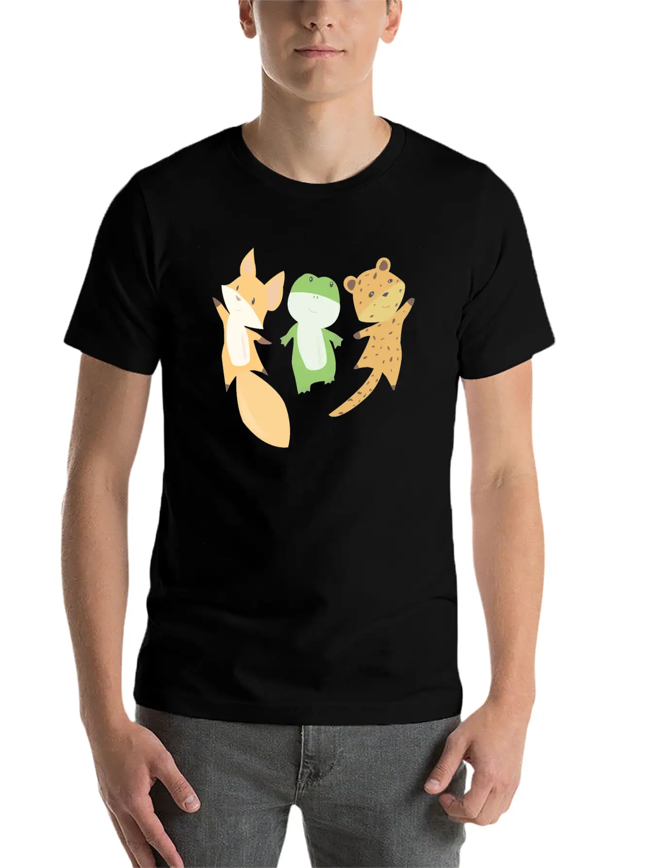 Fox Frog Leopard Animal Lovers Funny Animals Unisex Casual T-Shirt – Clean Design For Daily Comfort