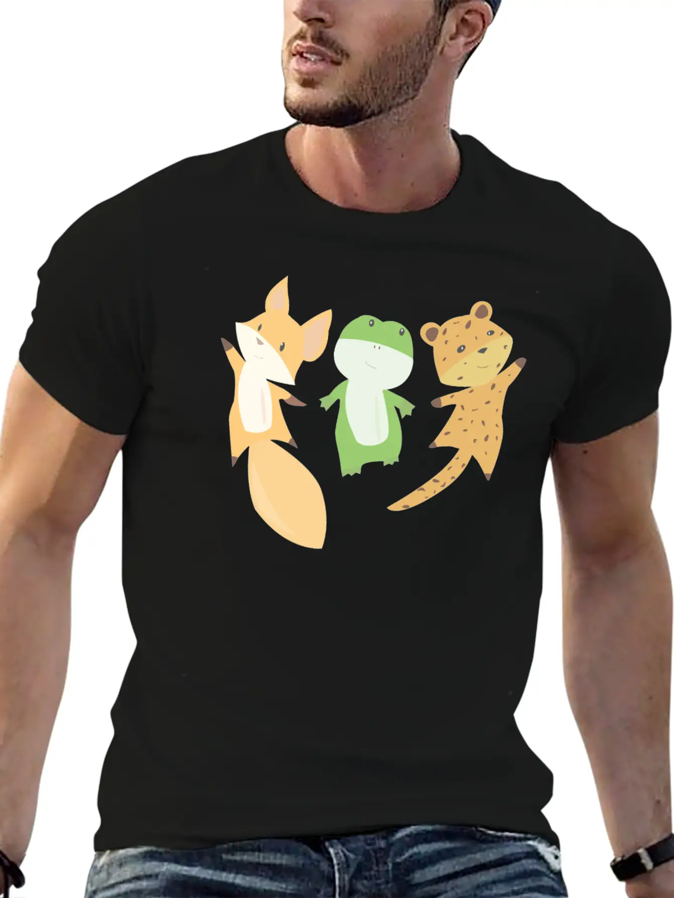 Fox Frog Leopard Animal Lovers Funny Animals Unisex Casual T-Shirt – Clean Design For Daily Comfort